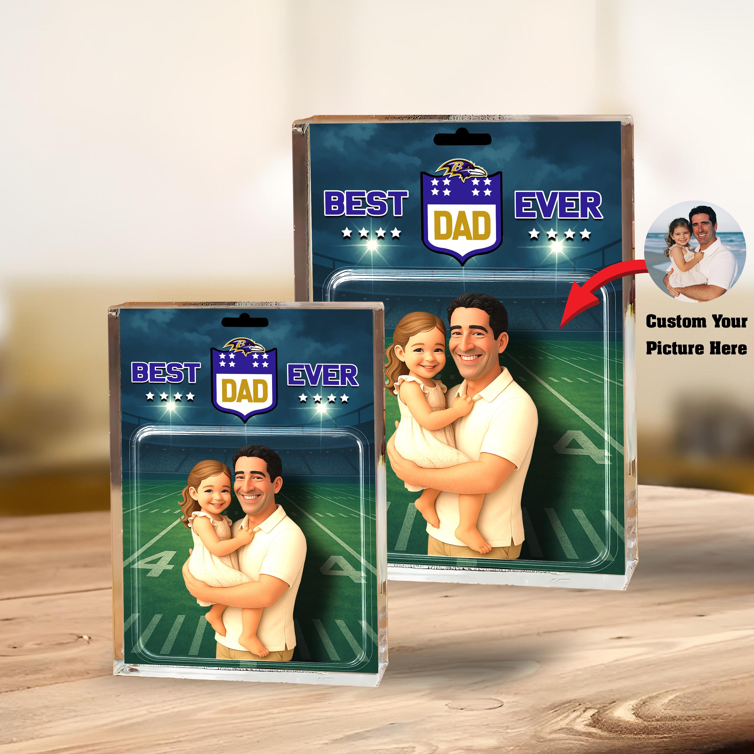 Alternative view of Baltimore Ravens Best Dad Shape Acrylic Blocks Custom Your Image , Sport Gifts For Dad, Home Decorations EHIVM-05192287