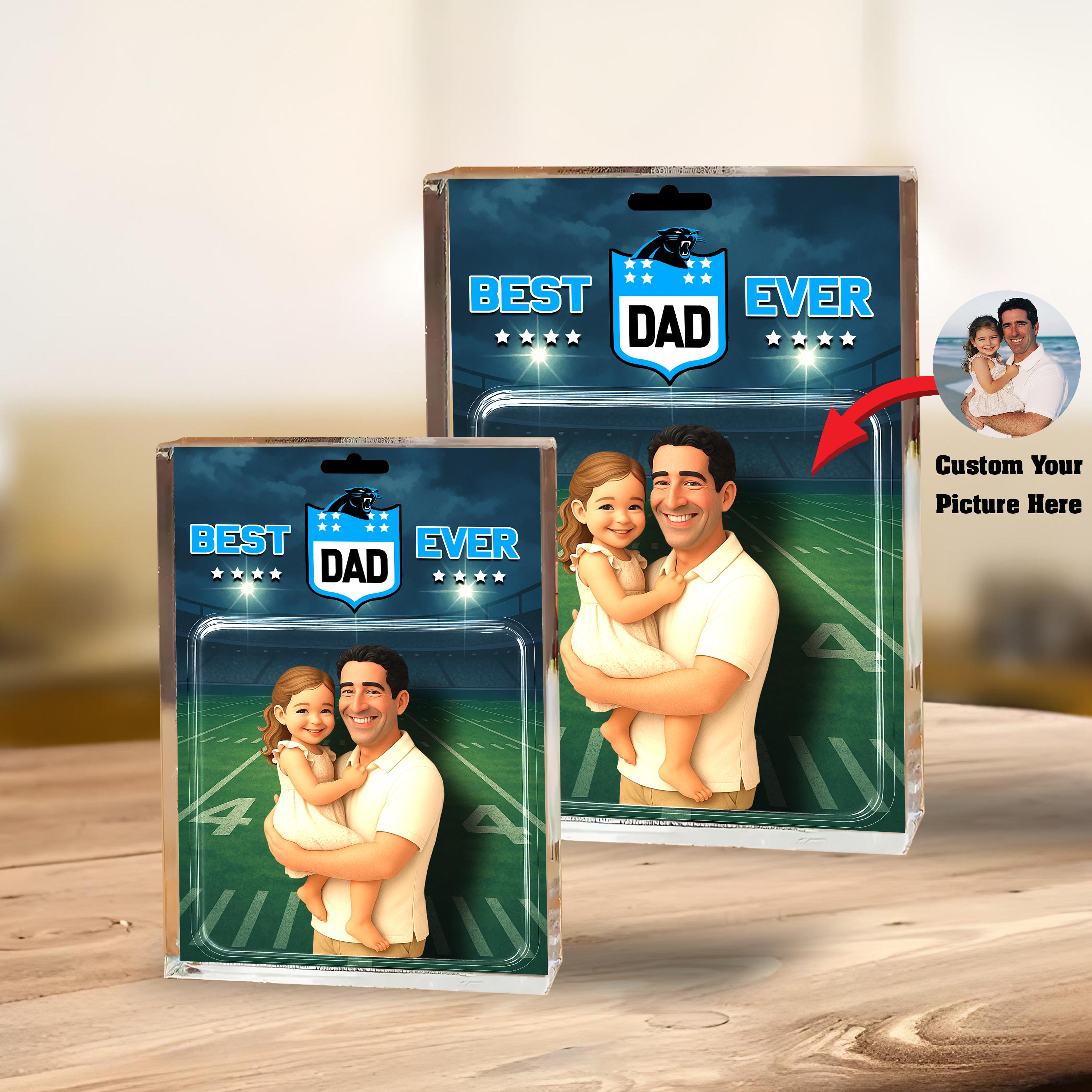 Alternative view of Carolina Panthers Best Dad Shape Acrylic Blocks Custom Your Image , Sport Gifts For Dad, Home Decorations EHIVM-05192287