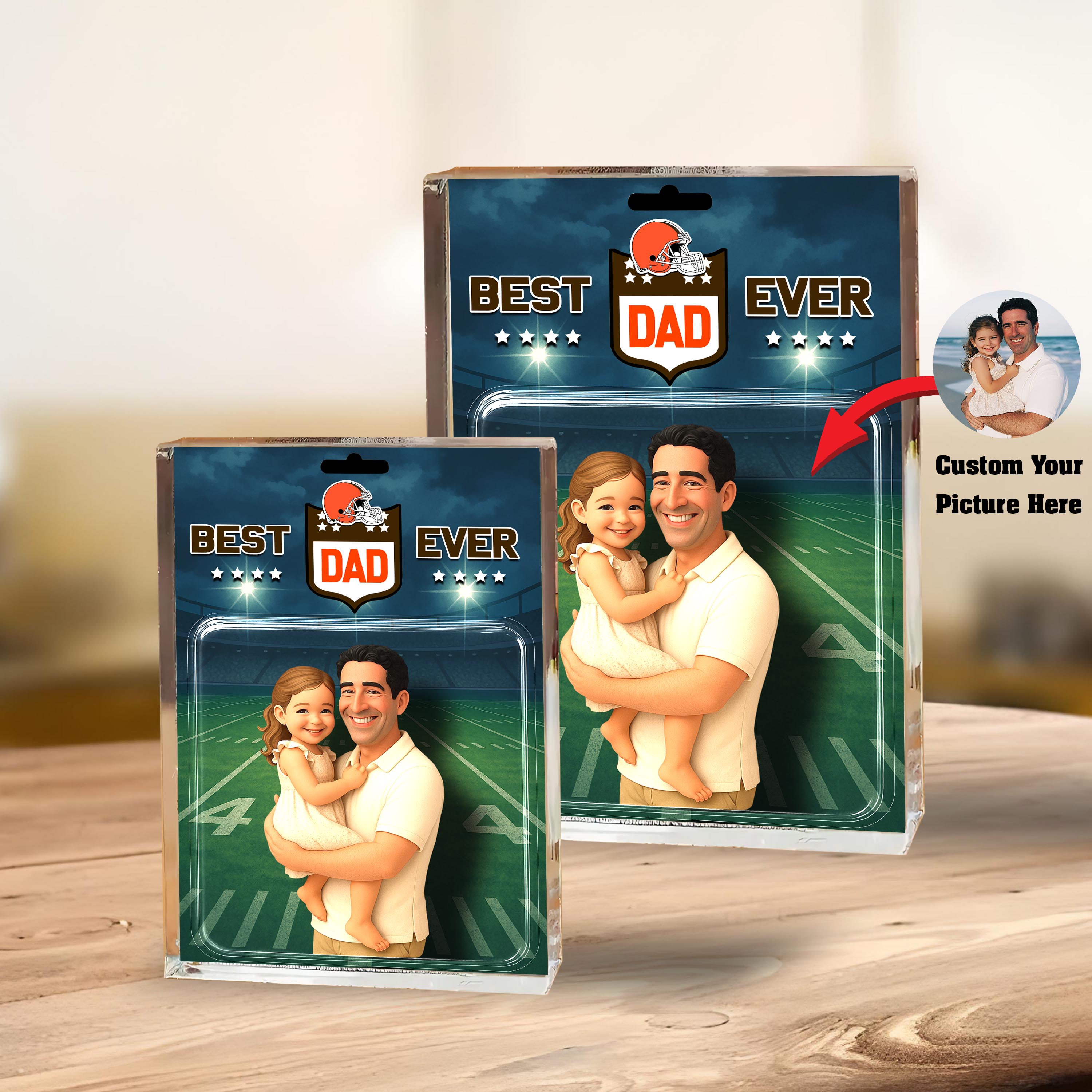 Alternative view of Cleveland Browns Best Dad Shape Acrylic Blocks Custom Your Image , Sport Gifts For Dad, Home Decorations EHIVM-05192287