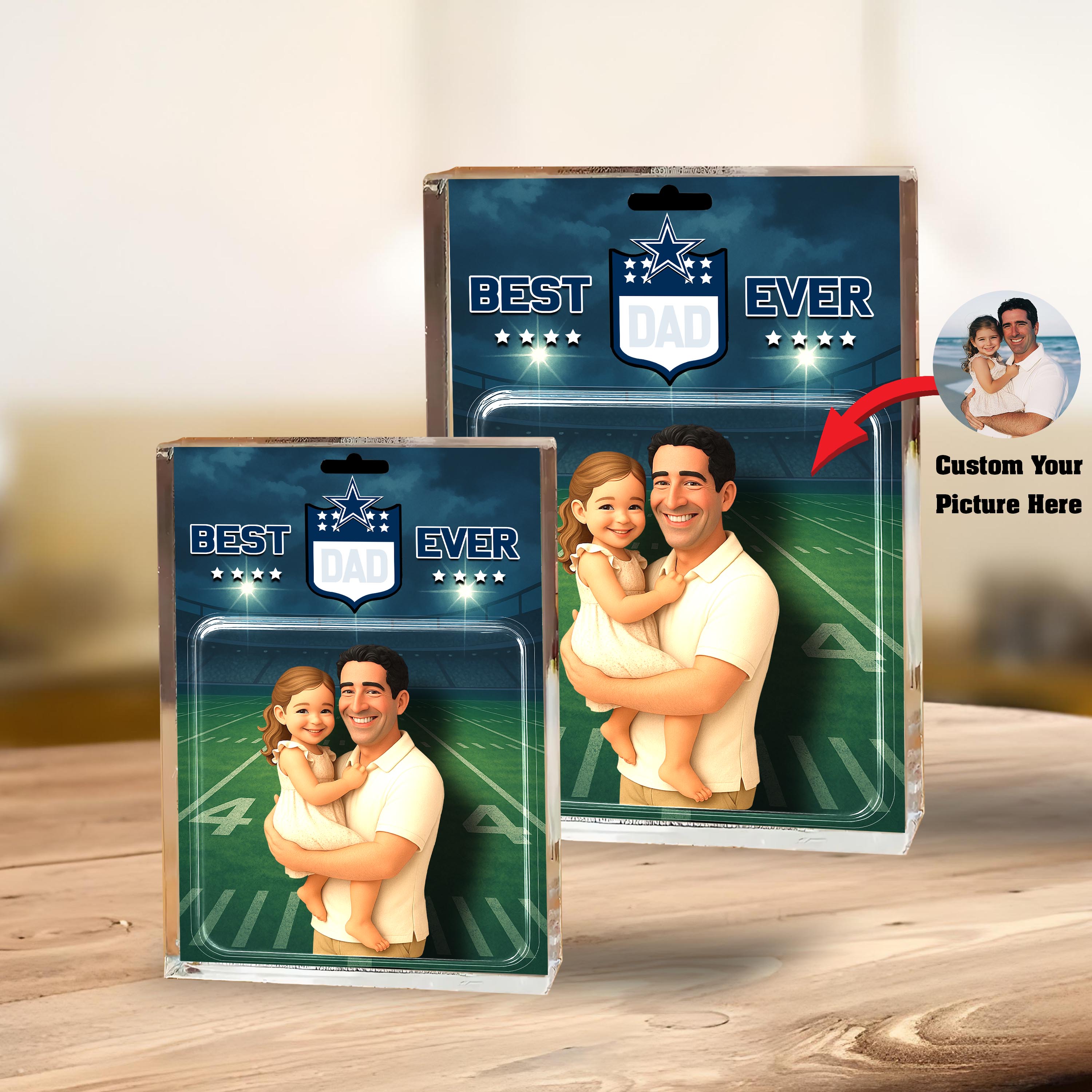 Alternative view of Dallas Cowboys Best Dad Shape Acrylic Blocks Custom Your Image , Sport Gifts For Dad, Home Decorations EHIVM-05192287
