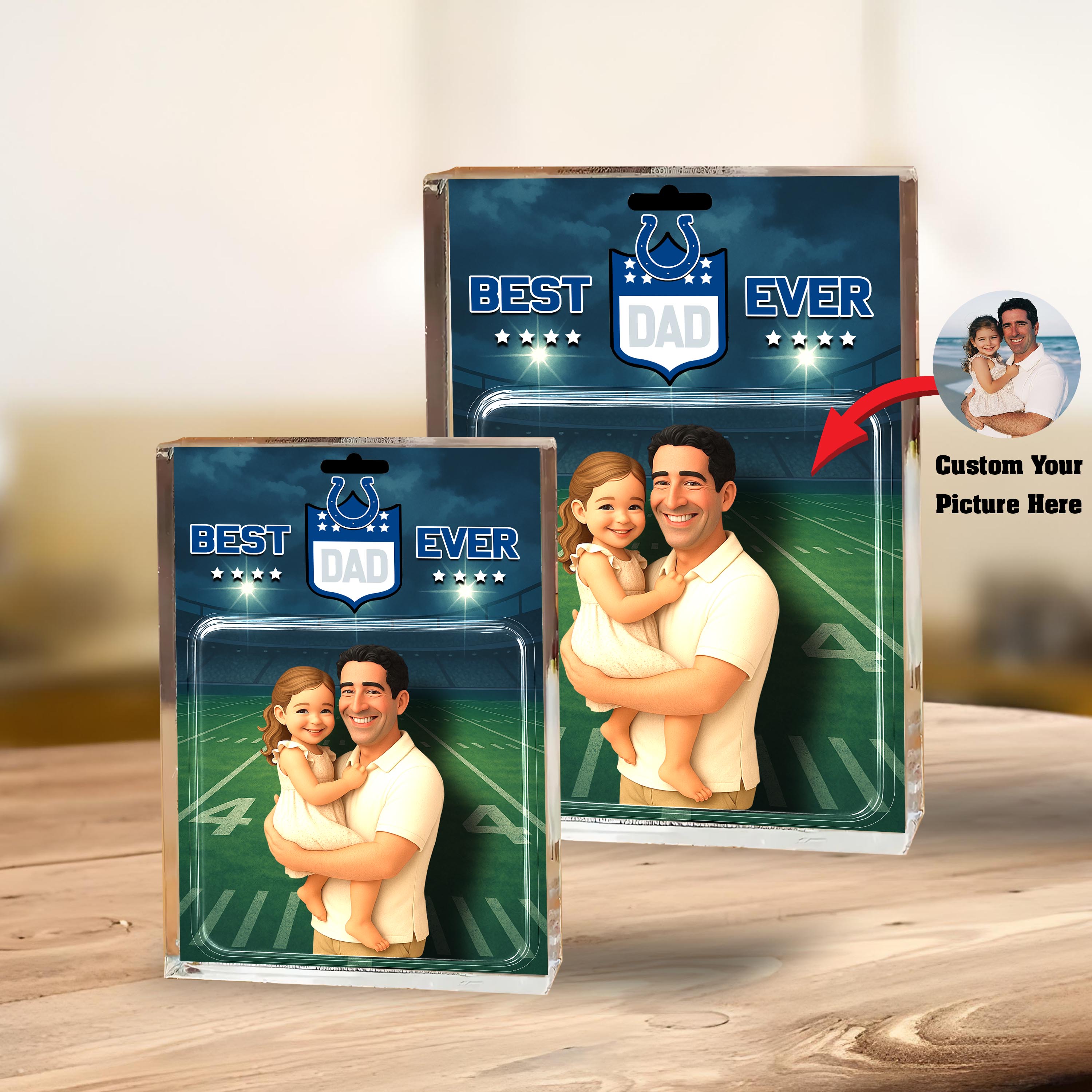 Alternative view of Indianapolis Colts Best Dad Shape Acrylic Blocks Custom Your Image , Sport Gifts For Dad, Home Decorations EHIVM-05192287