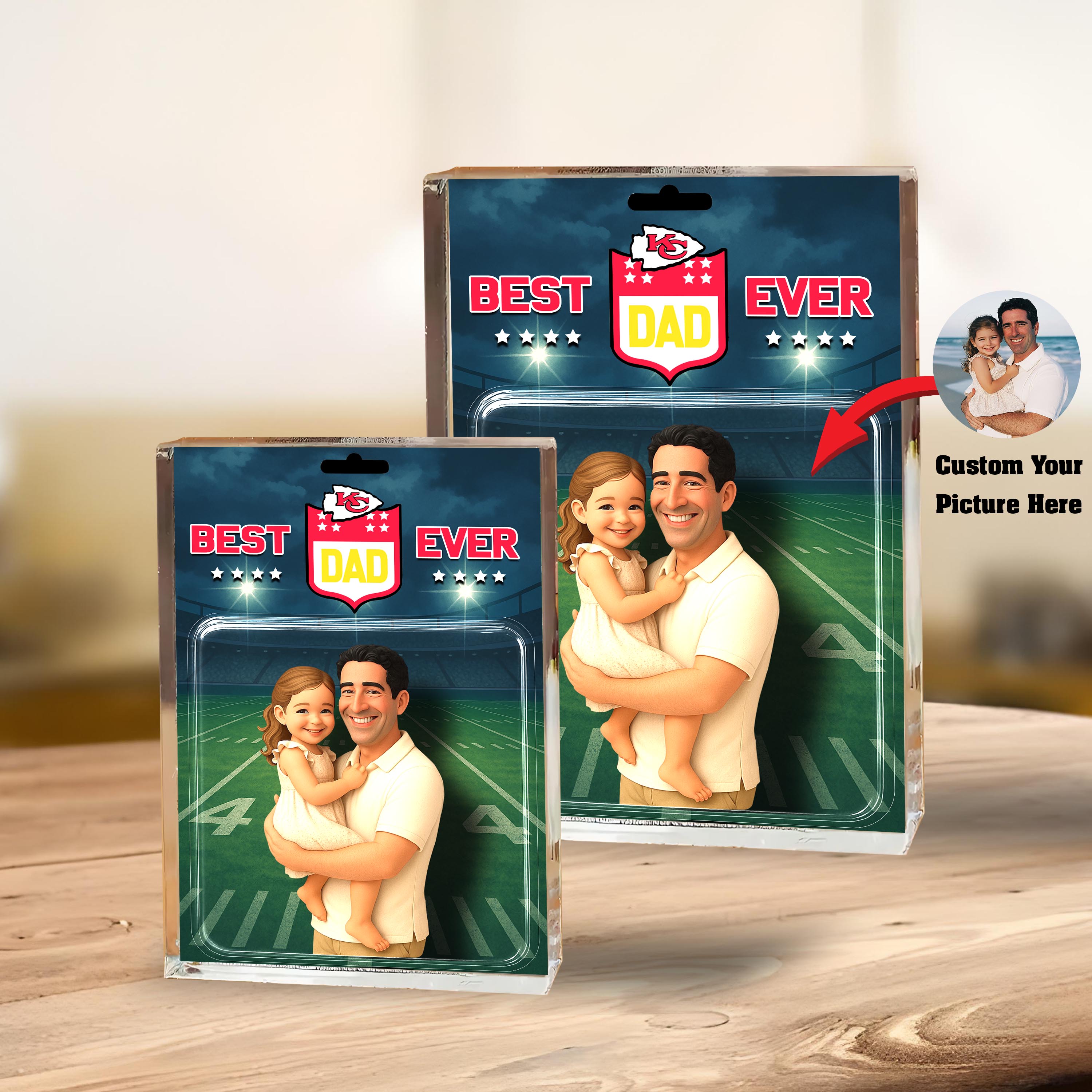 Alternative view of Kansas City Chiefs Best Dad Shape Acrylic Blocks Custom Your Image , Sport Gifts For Dad, Home Decorations EHIVM-05192287