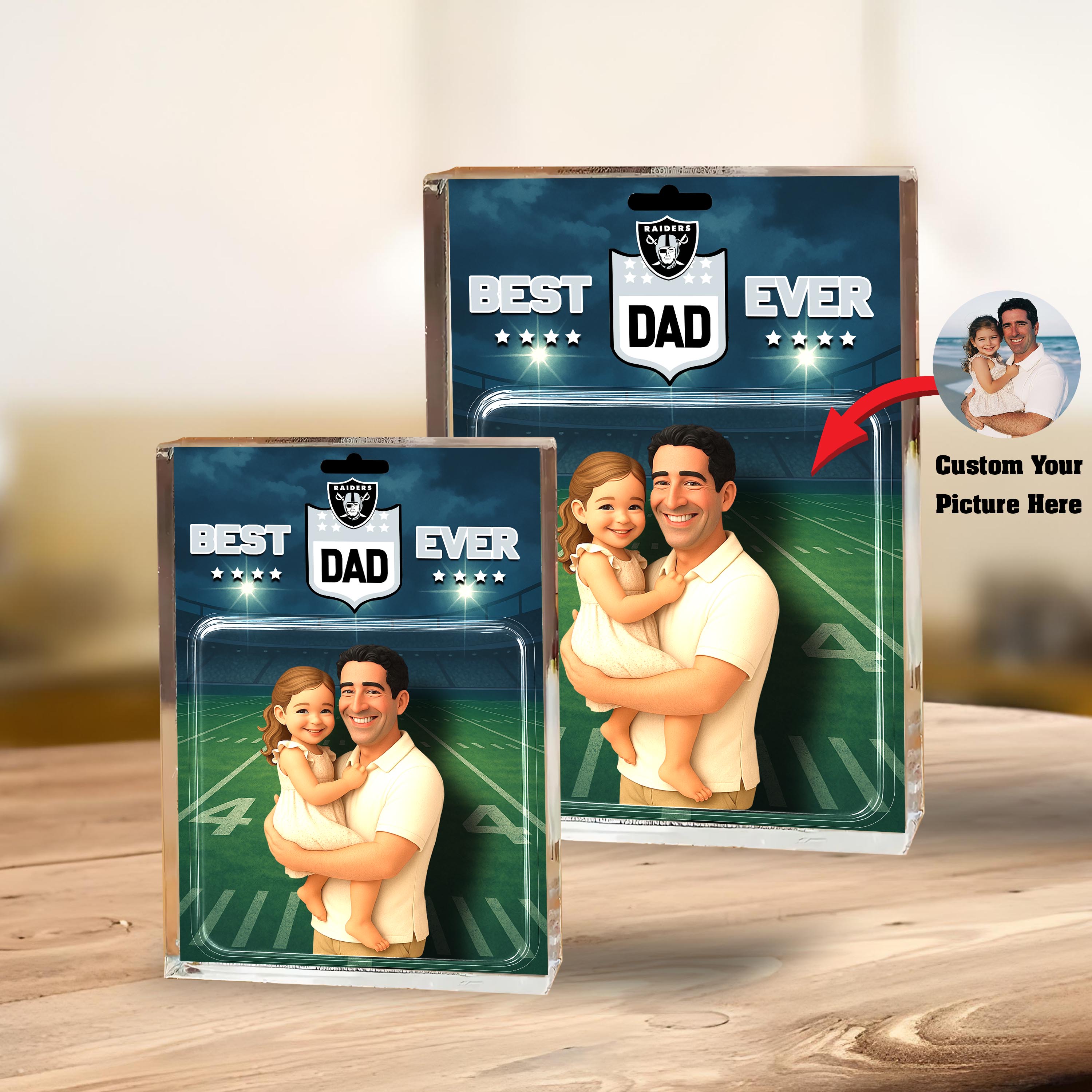Alternative view of Las Vegas Raiders Best Dad Shape Acrylic Blocks Custom Your Image , Sport Gifts For Dad, Home Decorations EHIVM-05192287