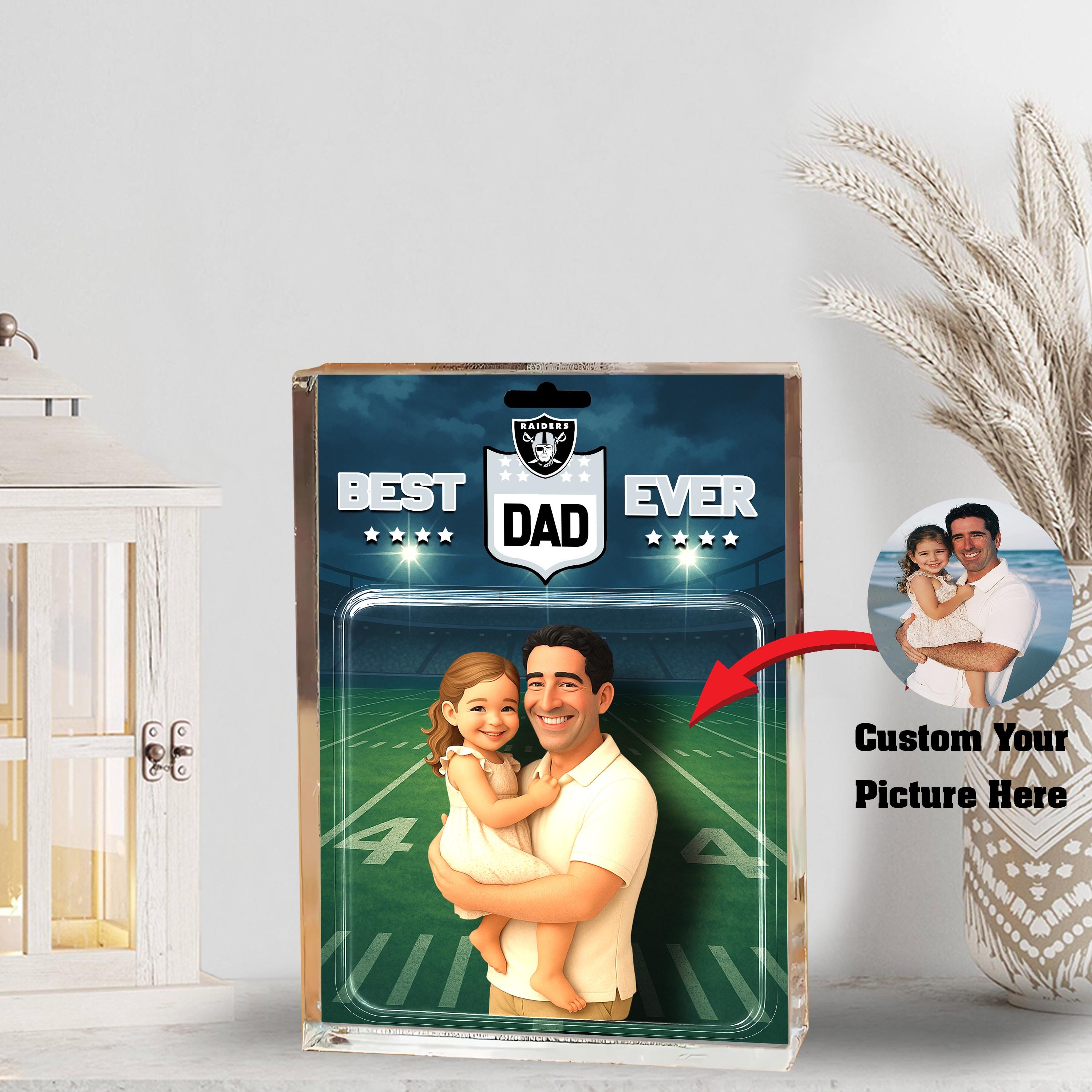 Las Vegas Raiders Best Dad Shape Acrylic Blocks Custom Your Image , Sport Gifts For Dad, Home Decorations EHIVM-05192287