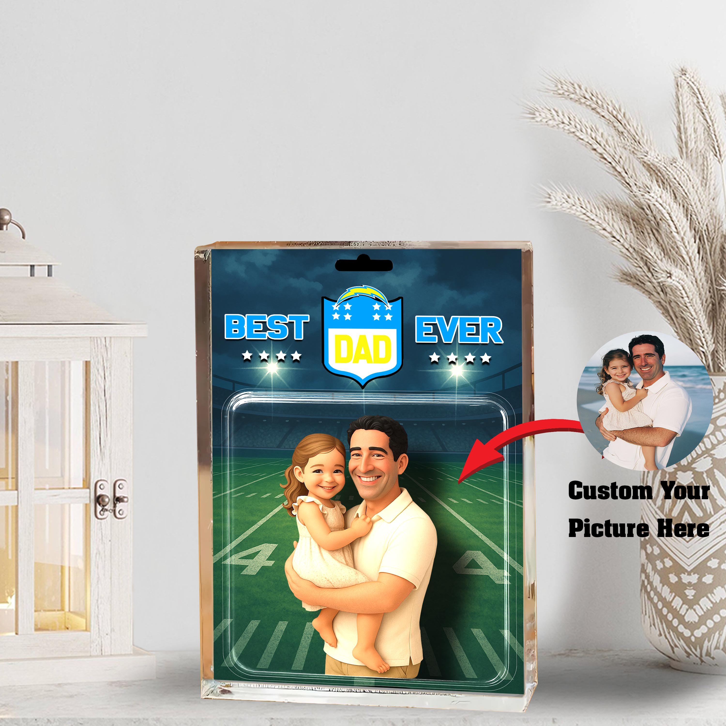 Los Angeles Chargers Best Dad Shape Acrylic Blocks Custom Your Image , Sport Gifts For Dad, Home Decorations EHIVM-05192287