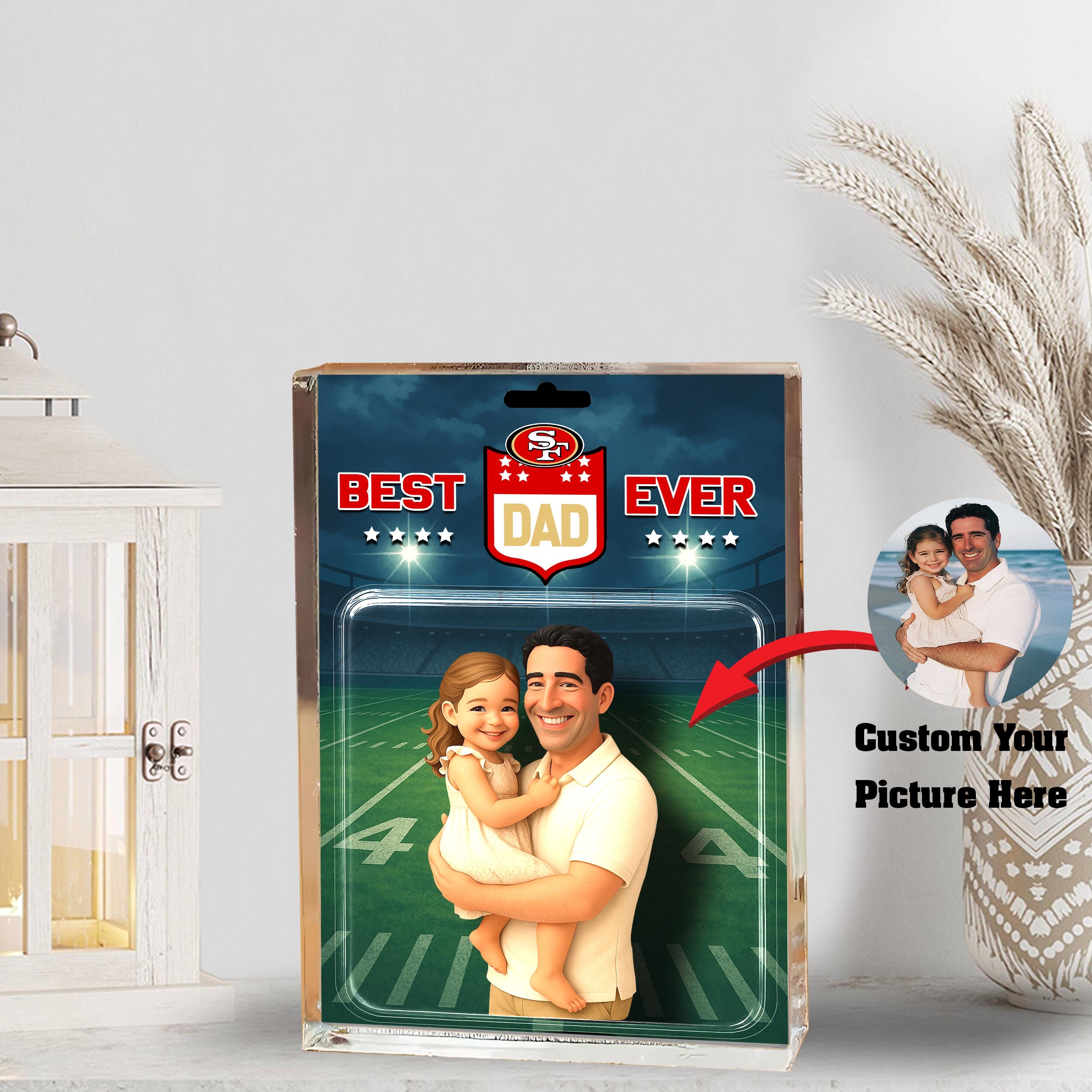 San Francisco 49ers Best Dad Shape Acrylic Blocks Custom Your Image , Sport Gifts For Dad, Home Decorations EHIVM-05192287