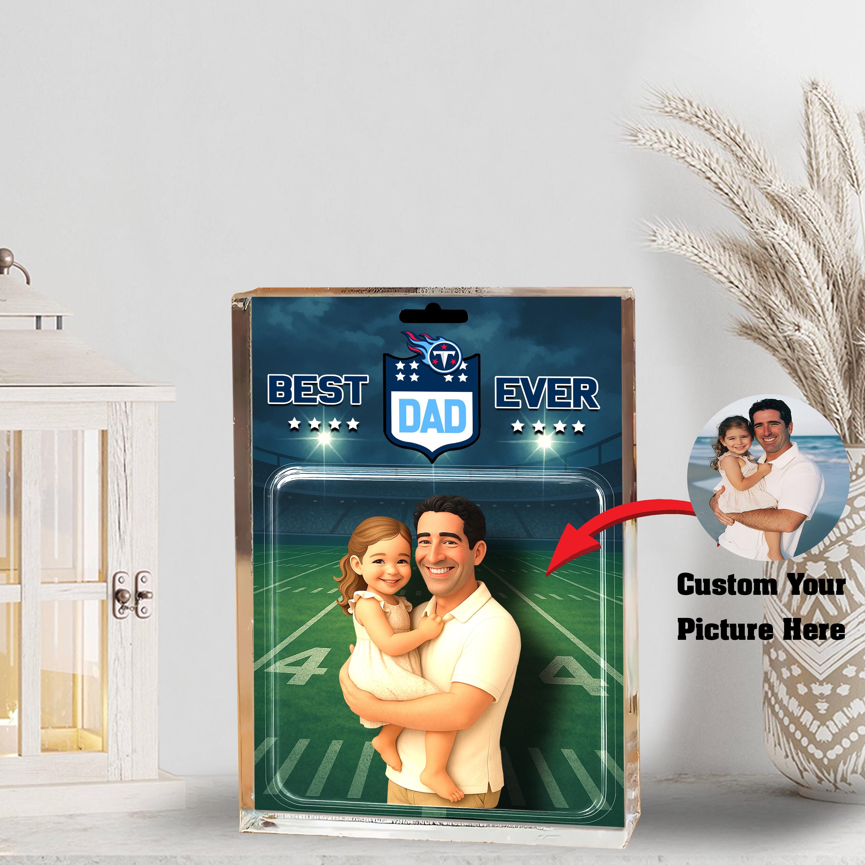 Tennessee Titans Best Dad Shape Acrylic Blocks Custom Your Image , Sport Gifts For Dad, Home Decorations EHIVM-05192287
