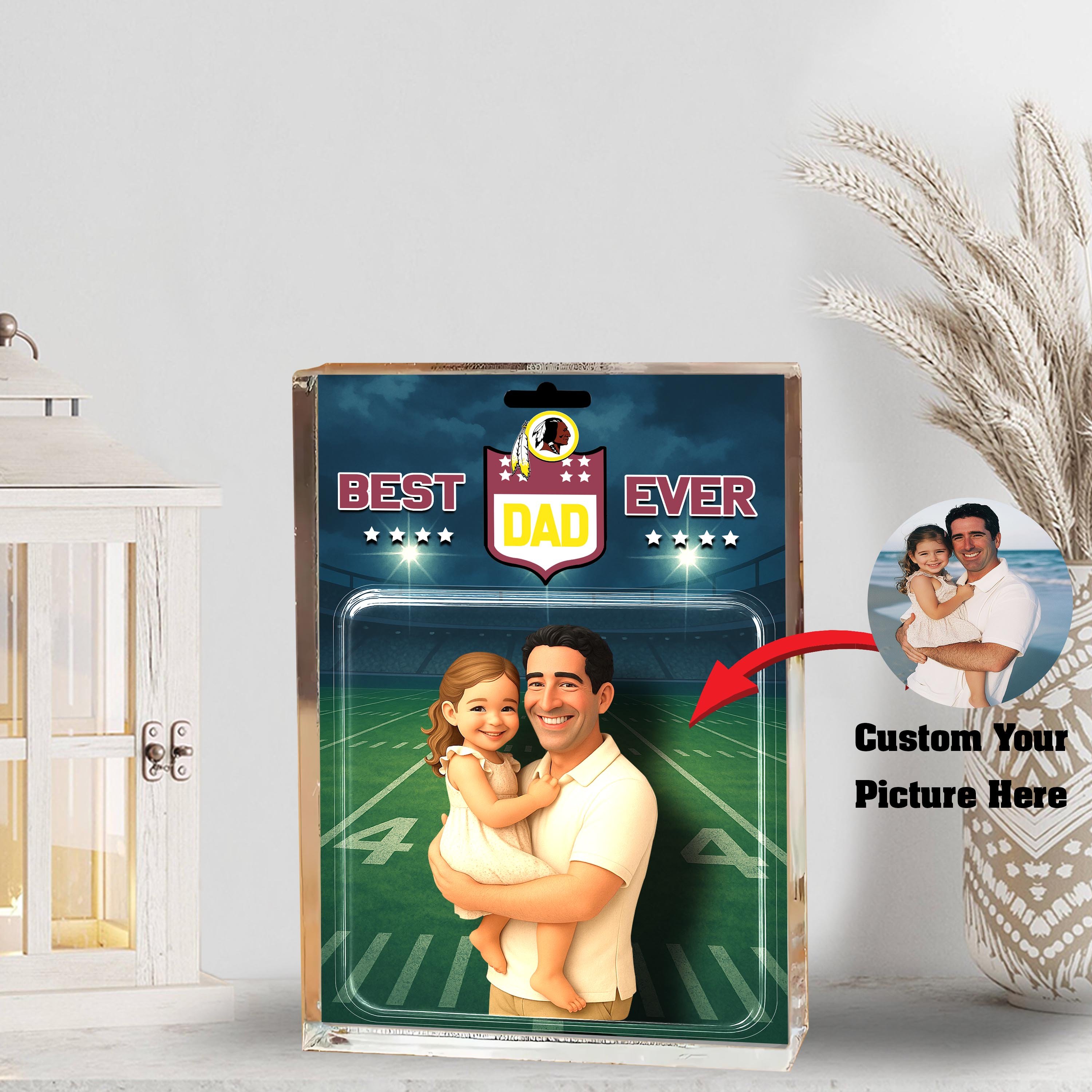 Washington Redskins Best Dad Shape Acrylic Blocks Custom Your Image , Sport Gifts For Dad, Home Decorations EHIVM-05192287
