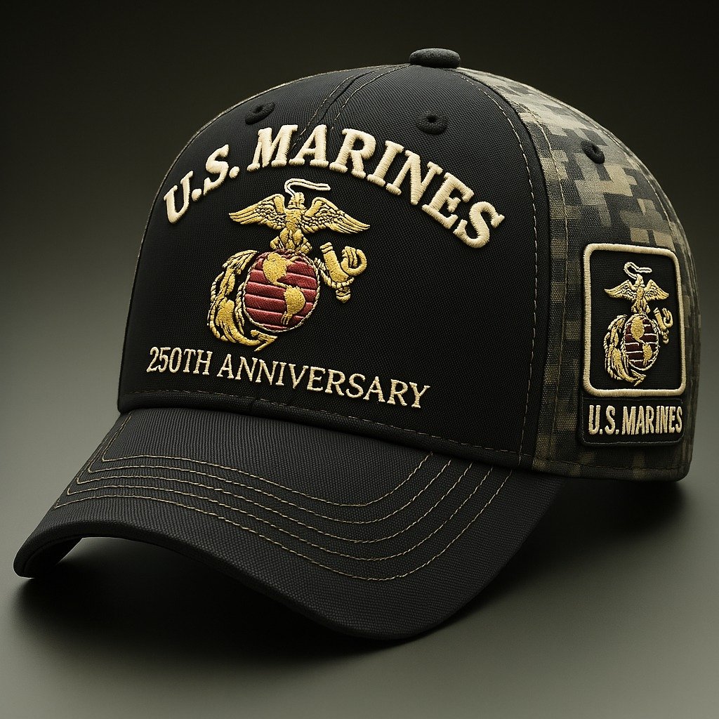 Veteranmax US Marine Corps 250th Anniversary Hats, USMC Hats, Marines Caps, Gifts For Dad, Veteran Military Gifts, Hat For Dad ETRG-02261042