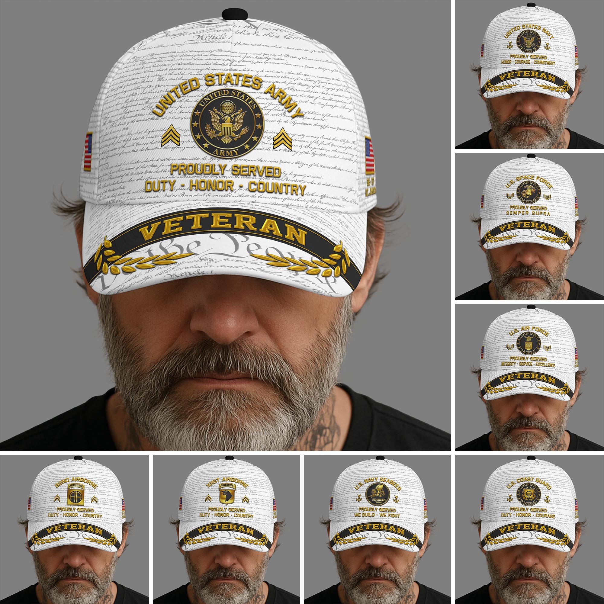 US Veteran Cap Custom Military, Name And Year, Veteran Military Cap, Veteran Gifts ETRG-05192286