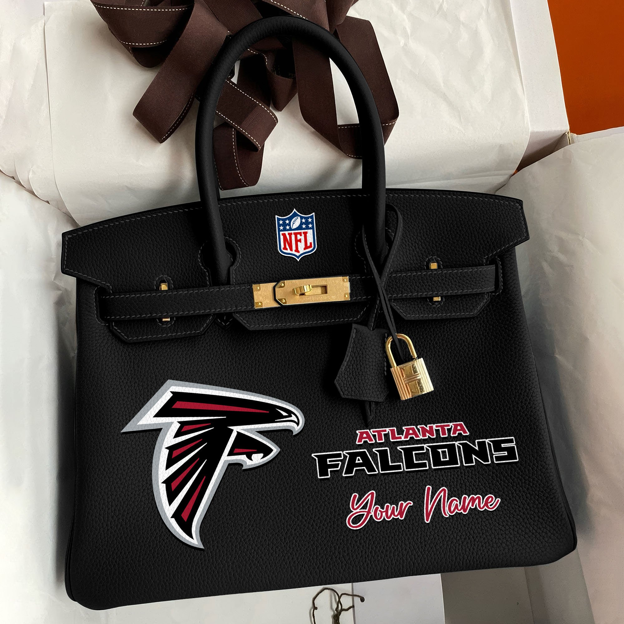 Atlanta Falcons Deluxe Handbag For Women Custom Your Name 2025 Versions, Sport Deluxe Handbag EHIVM-04011572N