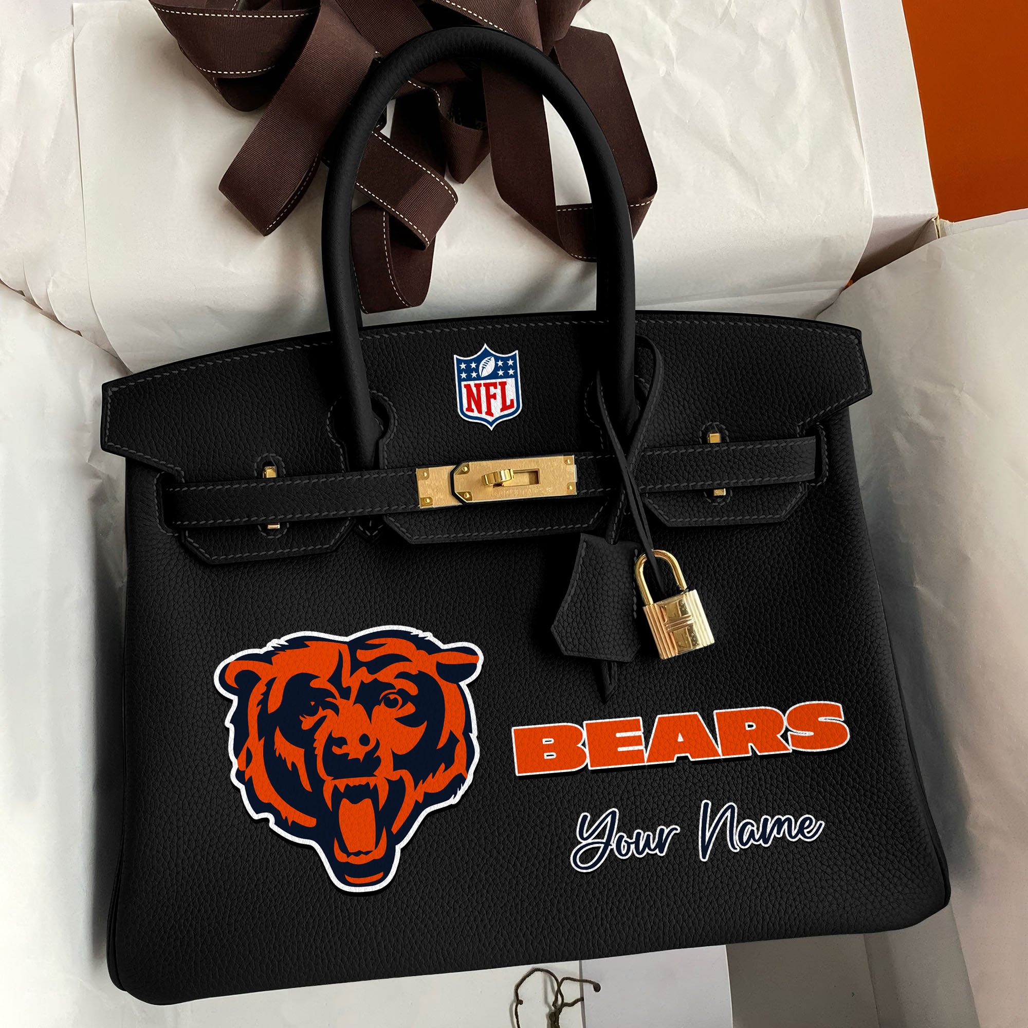 Chicago Bears Deluxe Handbag For Women Custom Your Name 2025 Versions, Sport Deluxe Handbag EHIVM-04011572N