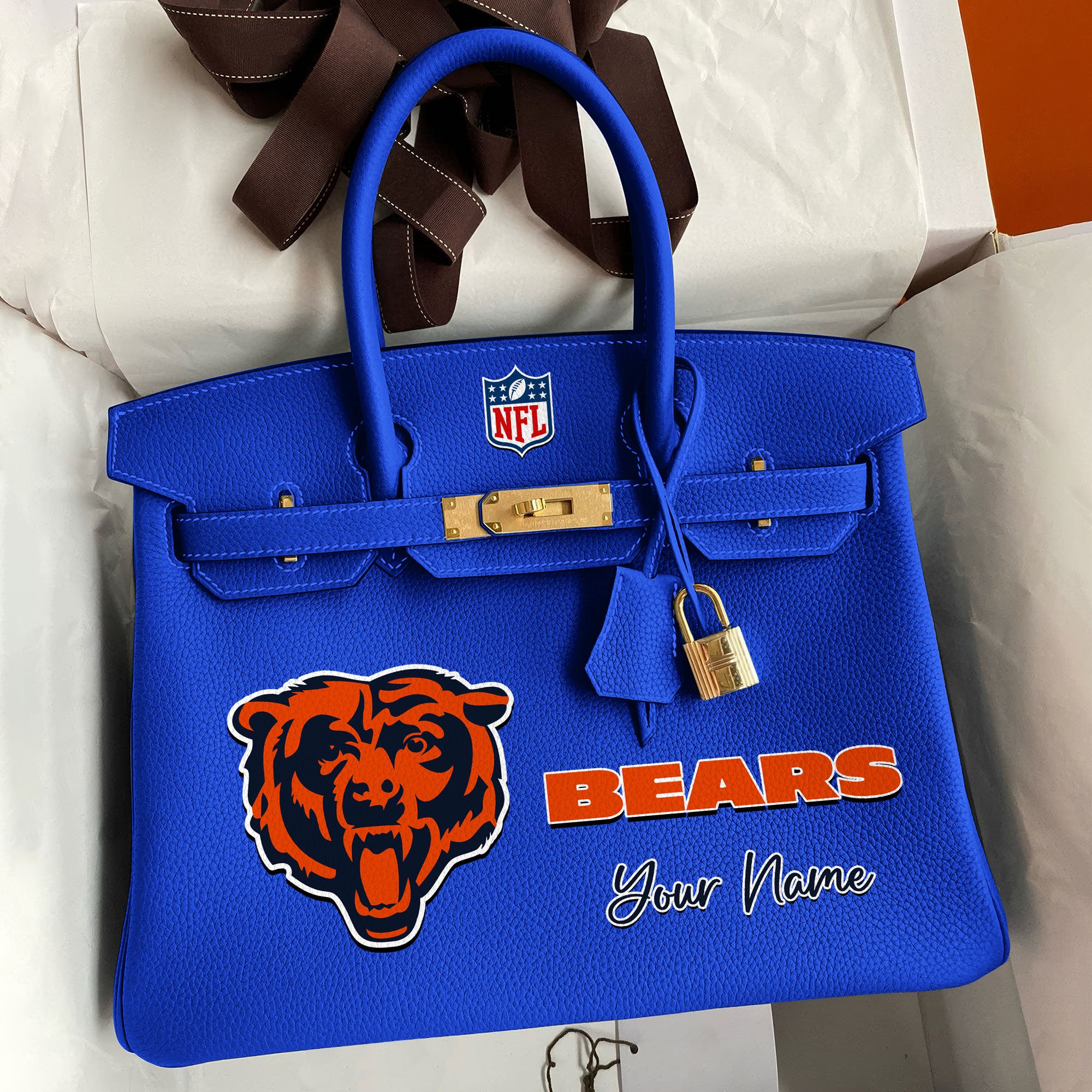 Alternative view of Chicago Bears Deluxe Handbag For Women Custom Your Name 2025 Versions, Sport Deluxe Handbag EHIVM-04011572N