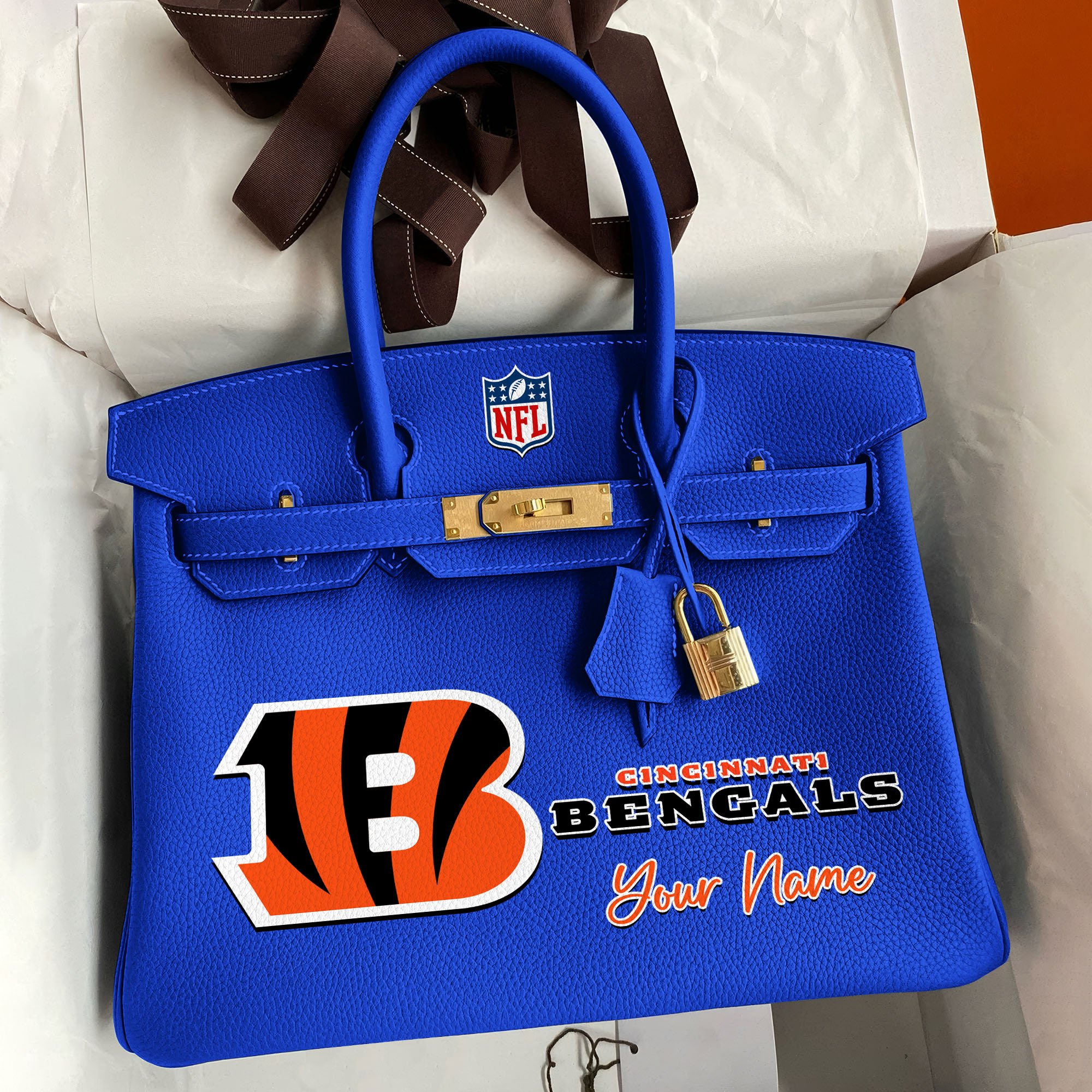 Alternative view of Cincinnati Bengals Deluxe Handbag For Women Custom Your Name 2025 Versions, Sport Deluxe Handbag EHIVM-04011572N