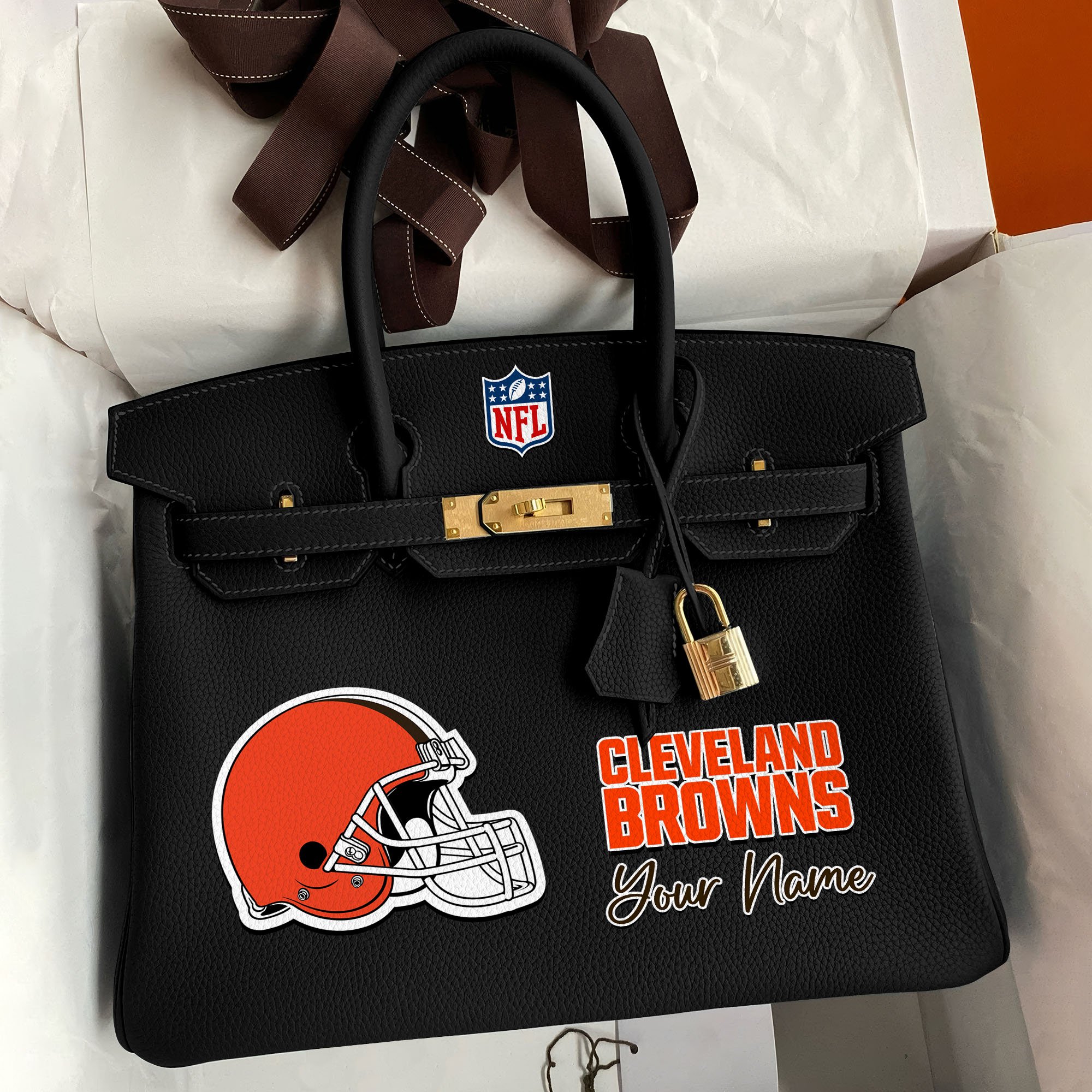 Cleveland Browns Deluxe Handbag For Women Custom Your Name 2025 Versions, Sport Deluxe Handbag EHIVM-04011572N
