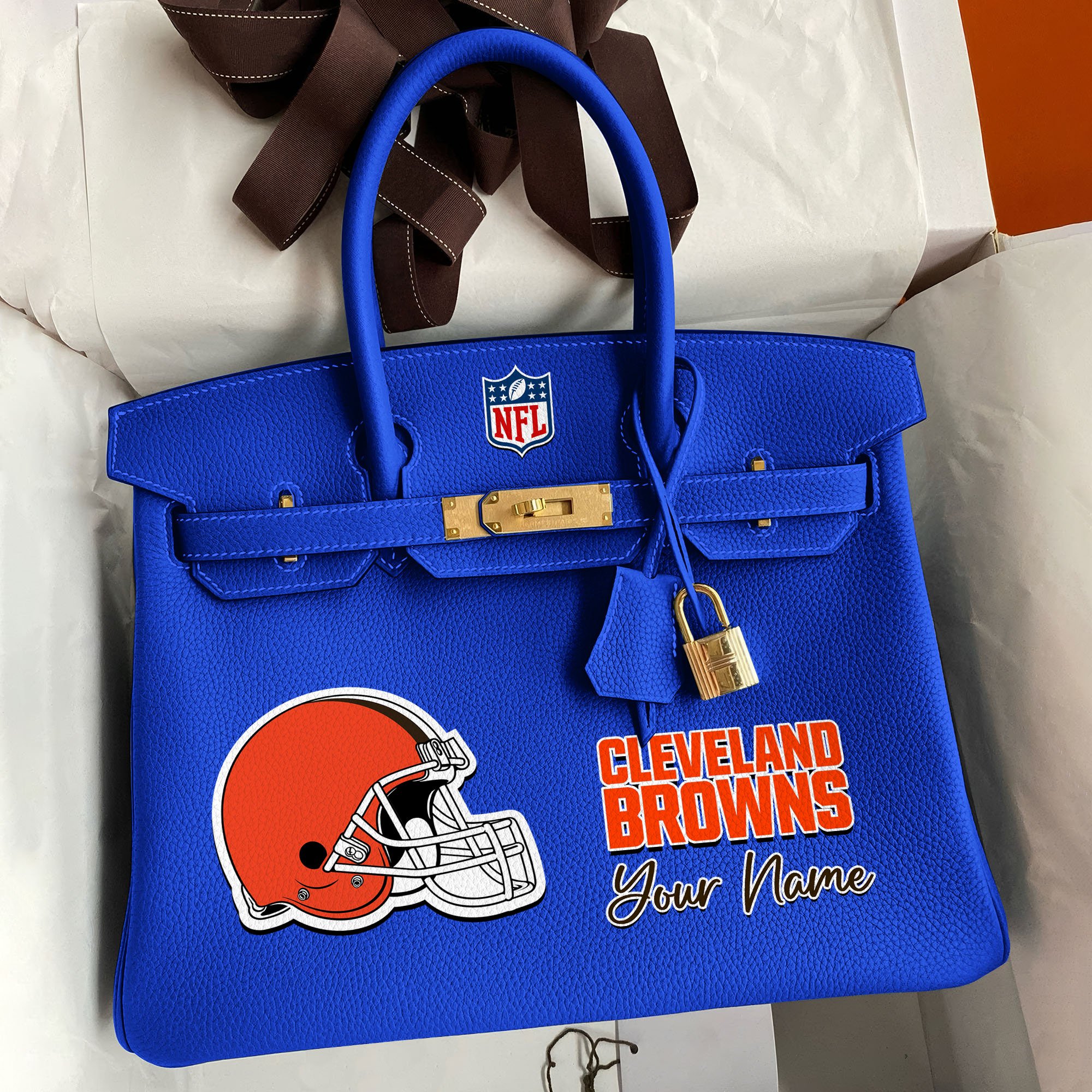 Alternative view of Cleveland Browns Deluxe Handbag For Women Custom Your Name 2025 Versions, Sport Deluxe Handbag EHIVM-04011572N