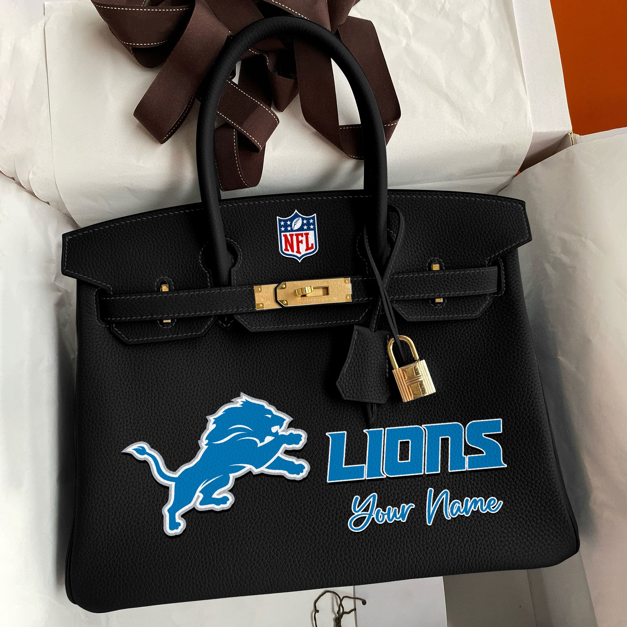 Detroit Lions Deluxe Handbag For Women Custom Your Name 2025 Versions, Sport Deluxe Handbag EHIVM-04011572N