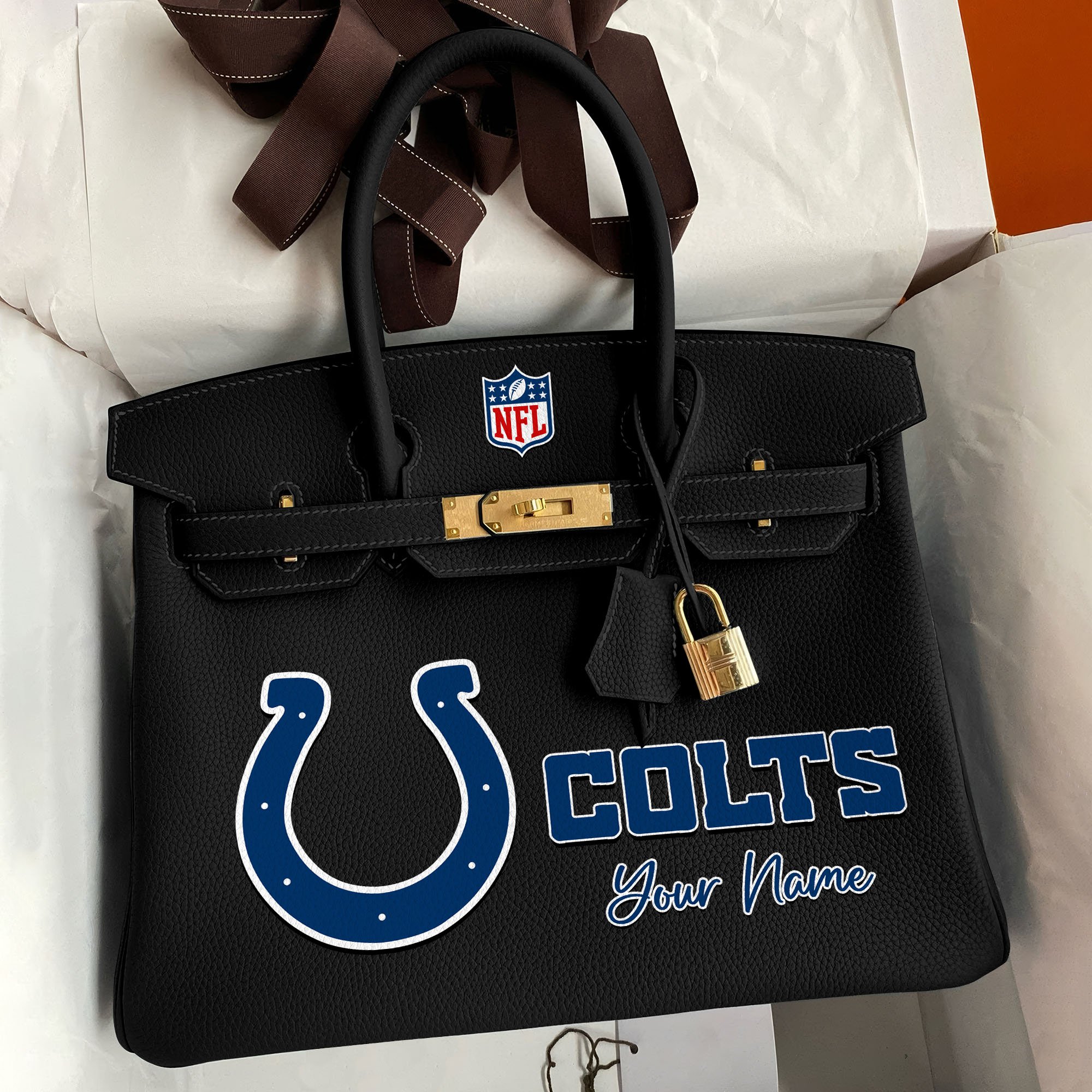 Indianapolis Colts Deluxe Handbag For Women Custom Your Name 2025 Versions, Sport Deluxe Handbag EHIVM-04011572N