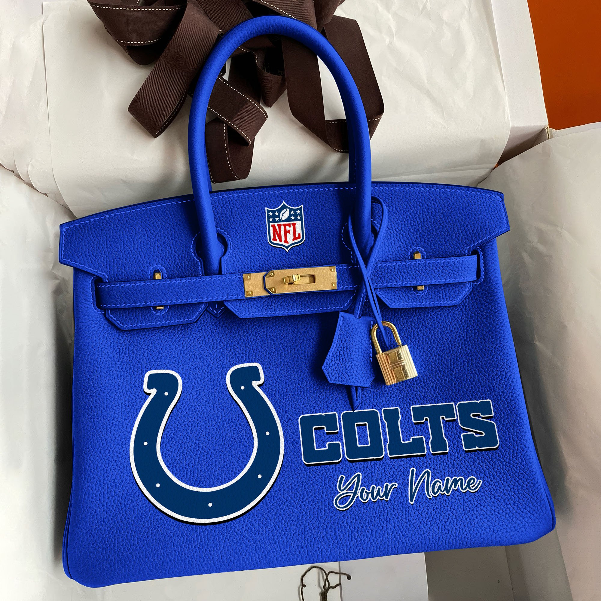 Alternative view of Indianapolis Colts Deluxe Handbag For Women Custom Your Name 2025 Versions, Sport Deluxe Handbag EHIVM-04011572N