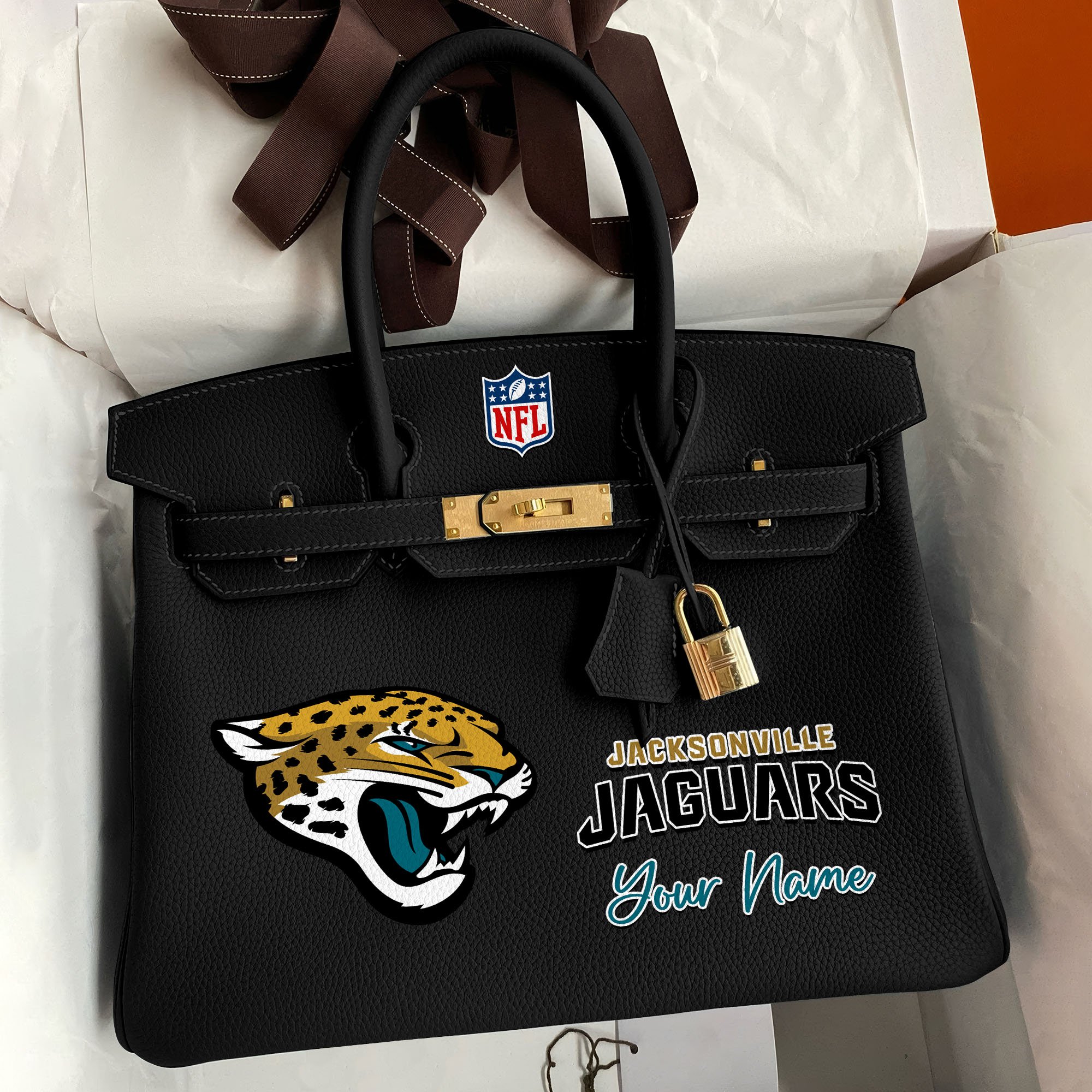Jacksonville Jaguars Deluxe Handbag For Women Custom Your Name 2025 Versions, Sport Deluxe Handbag EHIVM-04011572N