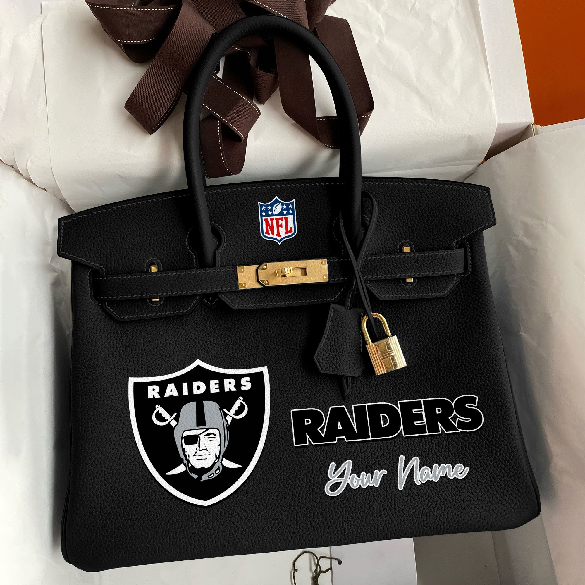 Las Vegas Raiders Deluxe Handbag For Women Custom Your Name 2025 Versions, Sport Deluxe Handbag EHIVM-04011572N