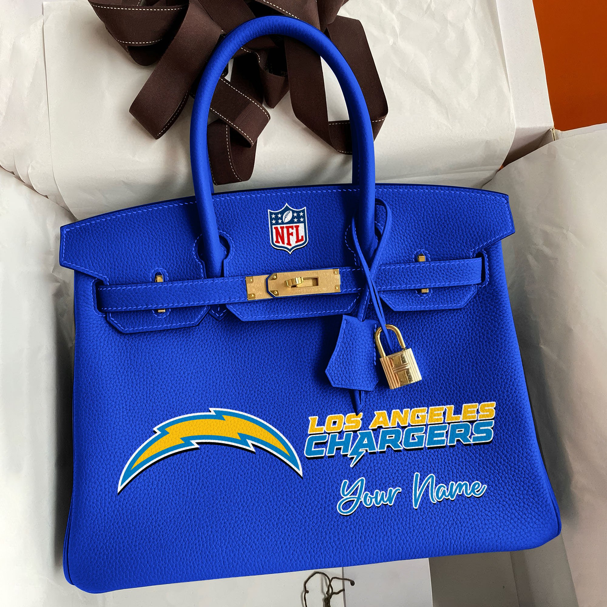 Alternative view of Los Angeles Chargers Deluxe Handbag For Women Custom Your Name 2025 Versions, Sport Deluxe Handbag EHIVM-04011572N