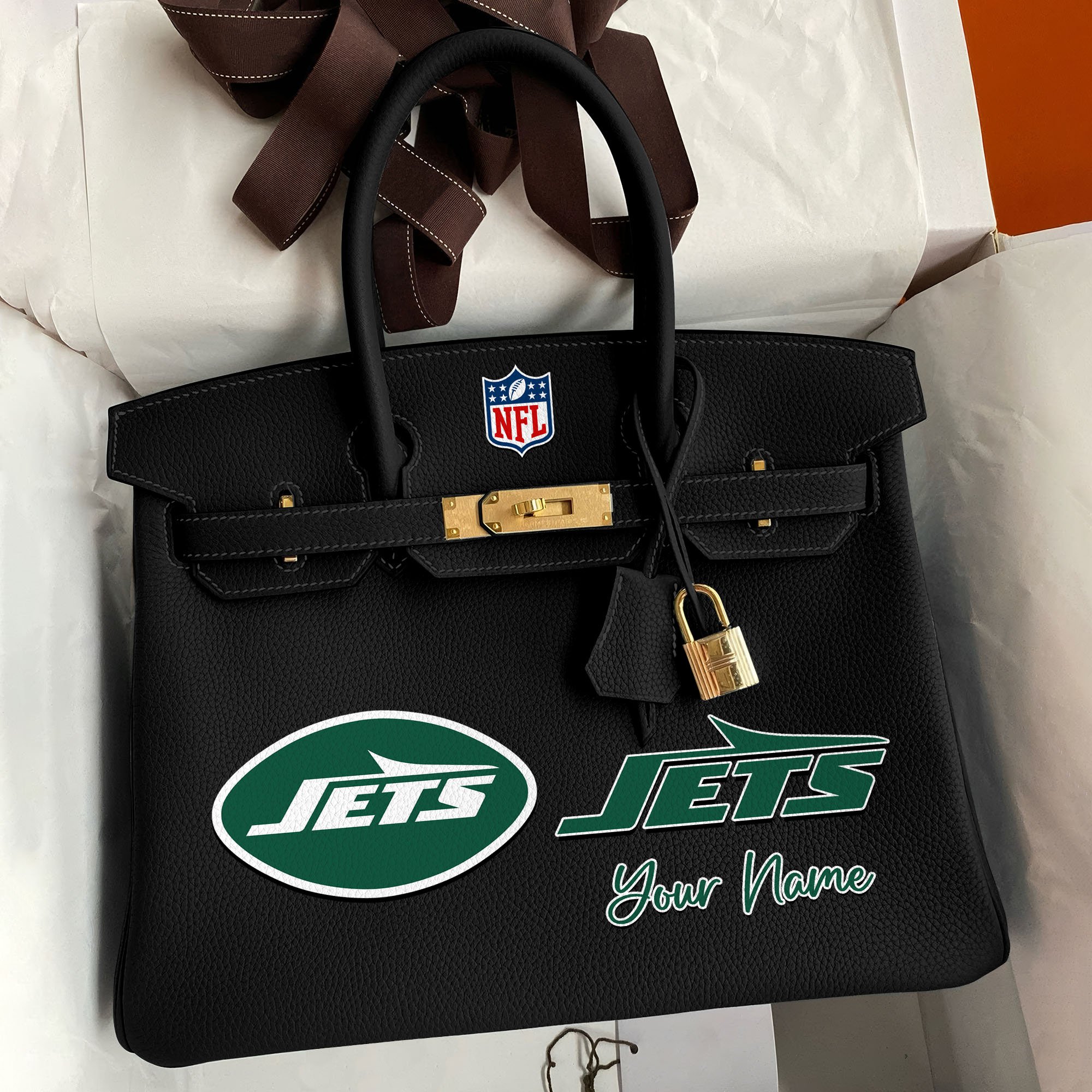 New York Jets Deluxe Handbag For Women Custom Your Name 2025 Versions, Sport Deluxe Handbag EHIVM-04011572N