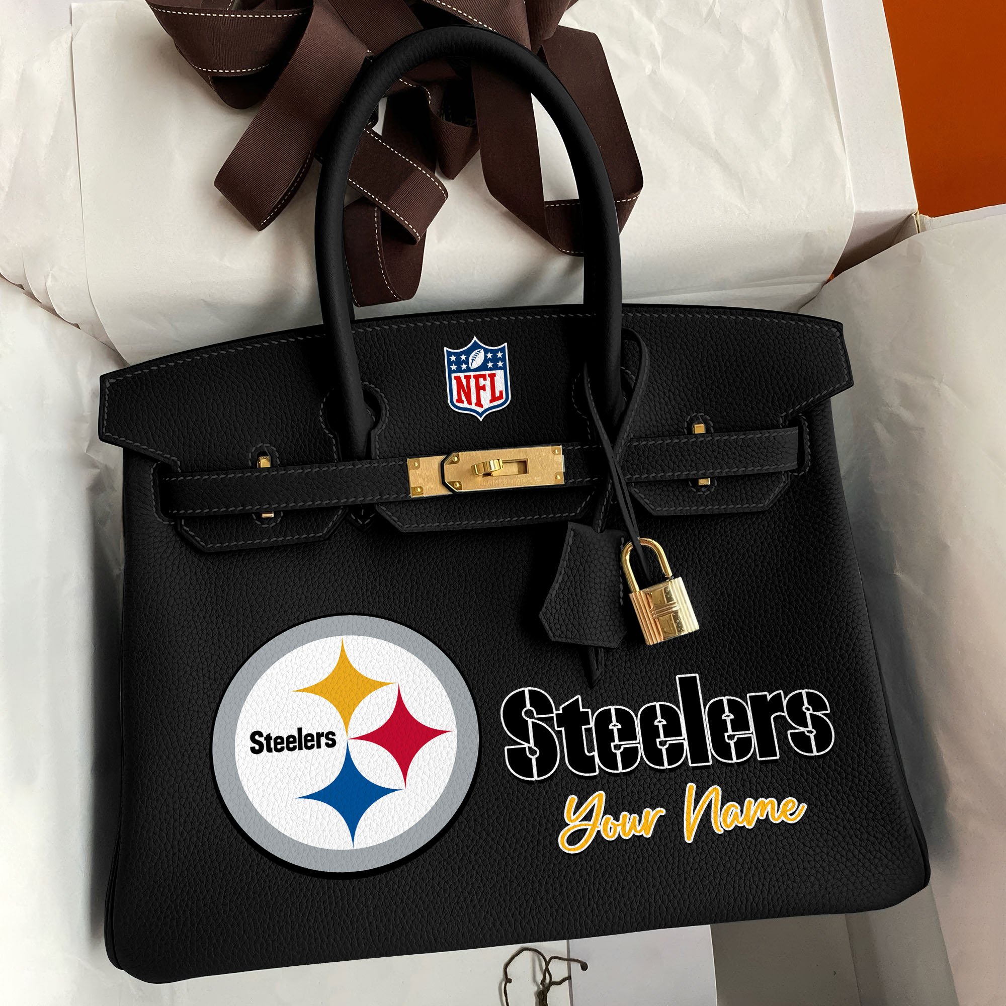 Pittsburgh Steelers Deluxe Handbag For Women Custom Your Name 2025 Versions, Sport Deluxe Handbag EHIVM-04011572N