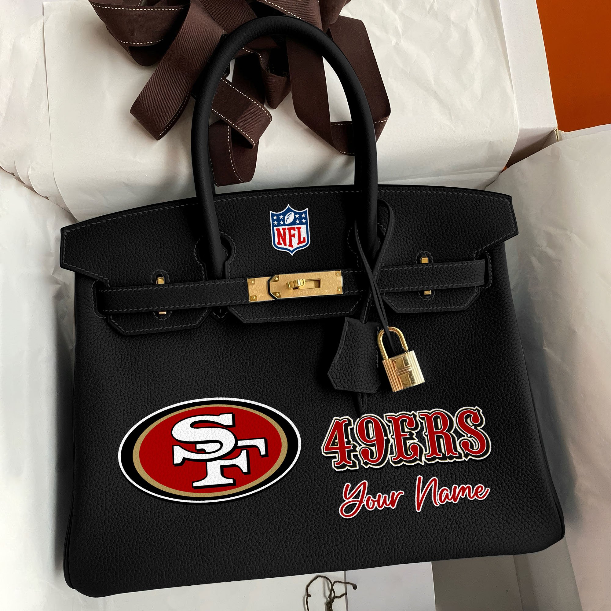 San Francisco 49ers Deluxe Handbag For Women Custom Your Name 2025 Versions, Sport Deluxe Handbag EHIVM-04011572N