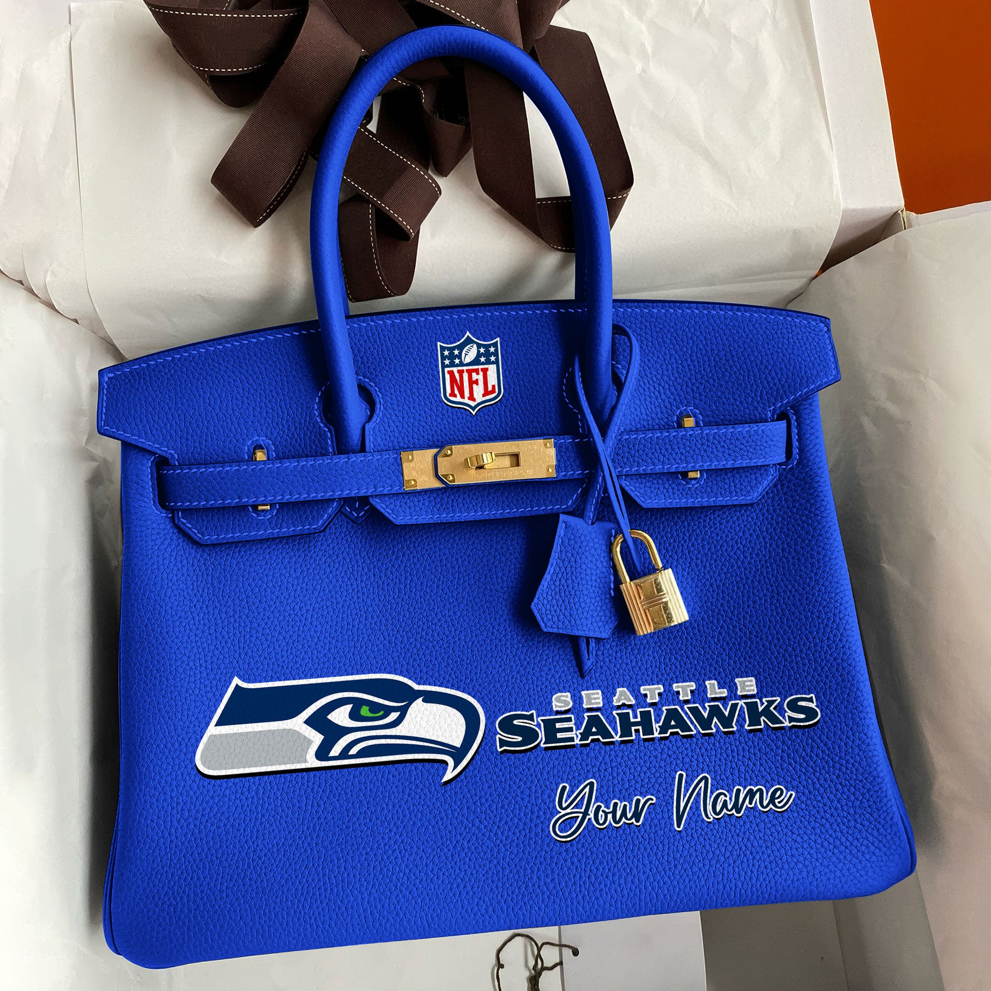 Alternative view of Seattle Seahawks Deluxe Handbag For Women Custom Your Name 2025 Versions, Sport Deluxe Handbag EHIVM-04011572N