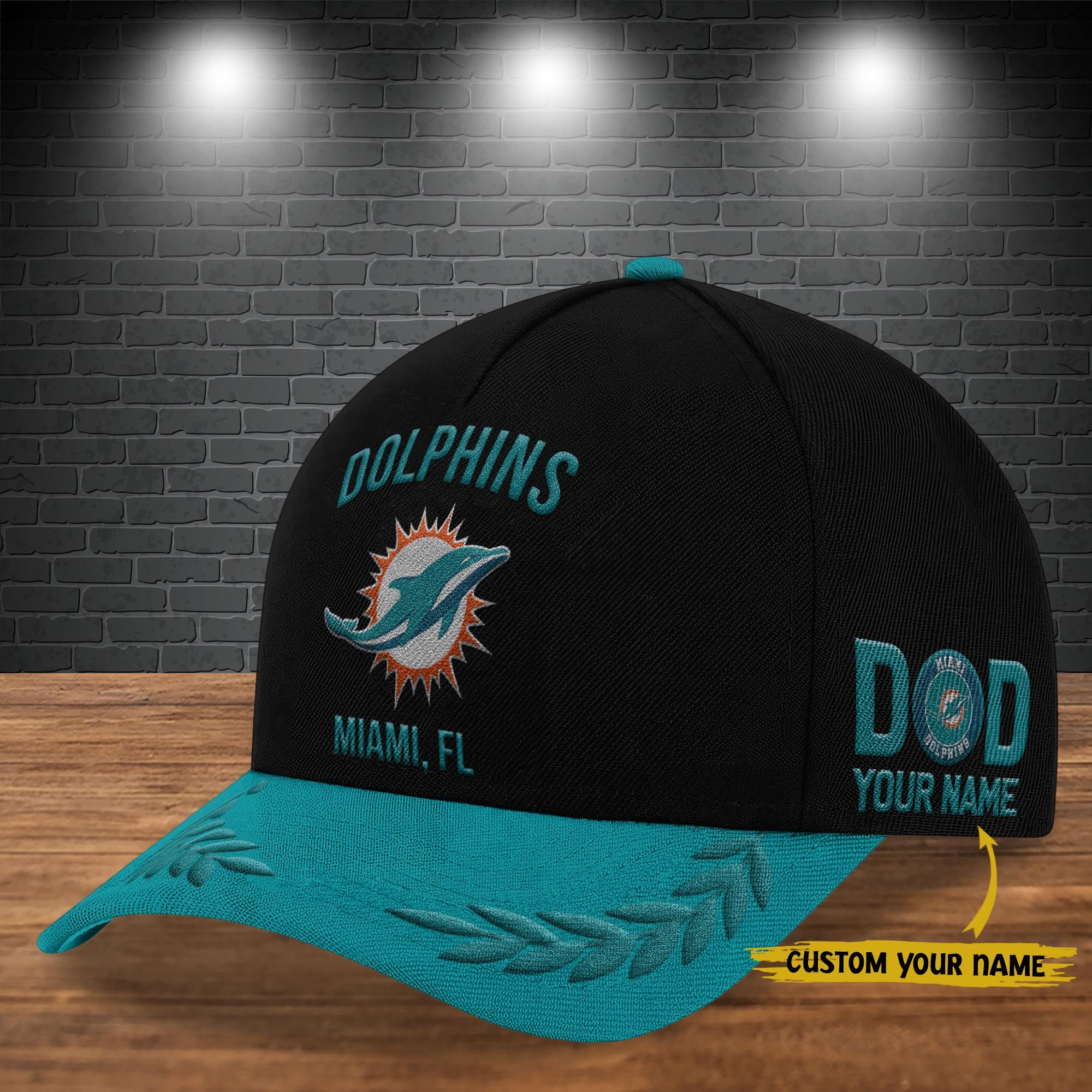 Miami Dolphins Cap New 2025 Version Custom Your Name, Sport Team Cap, Sport Gift For Fans, Father's Day Gifts EHIVM-05172268N