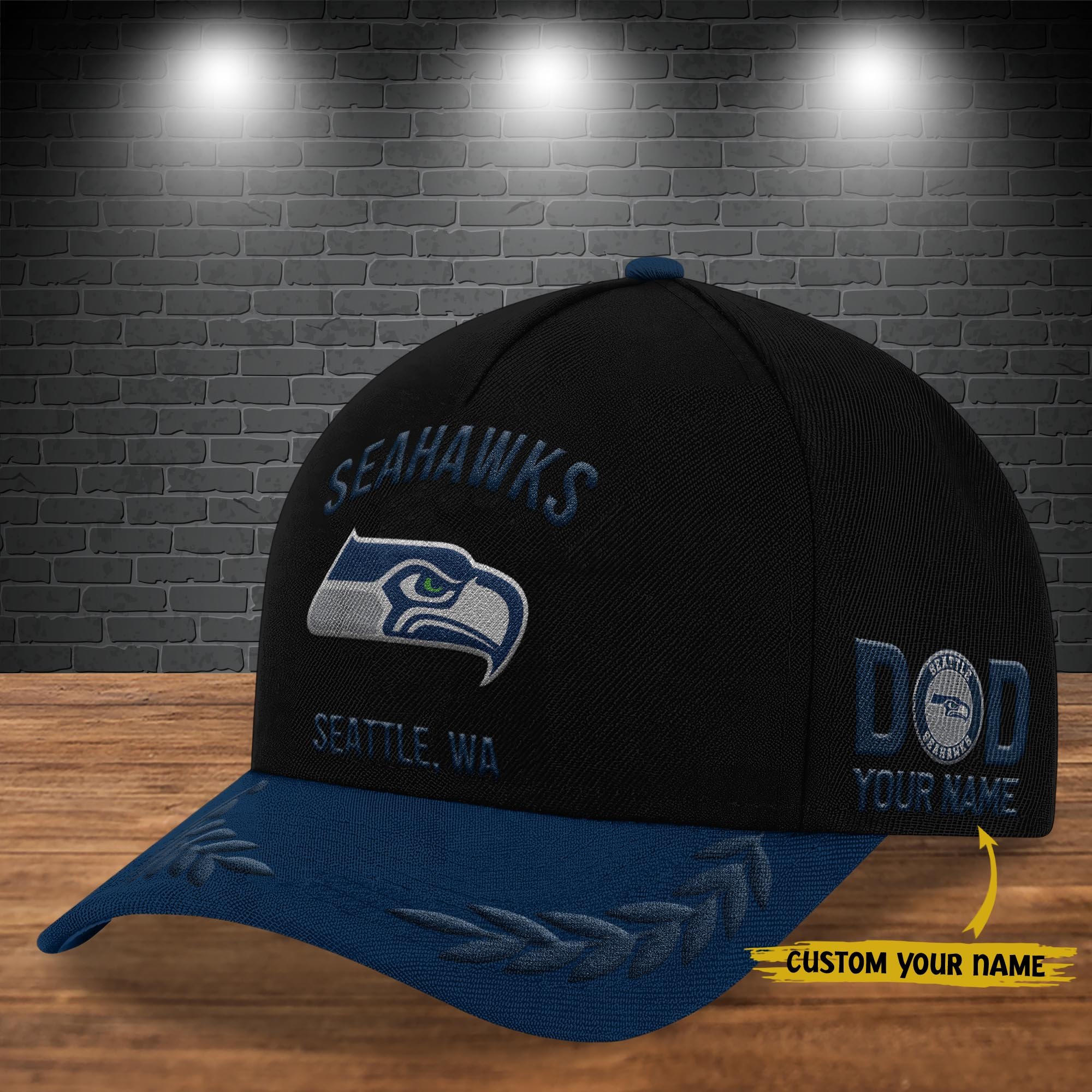 Seattle Seahawks Cap New 2025 Version Custom Your Name, Sport Team Cap, Sport Gift For Fans, Father's Day Gifts EHIVM-05172268N