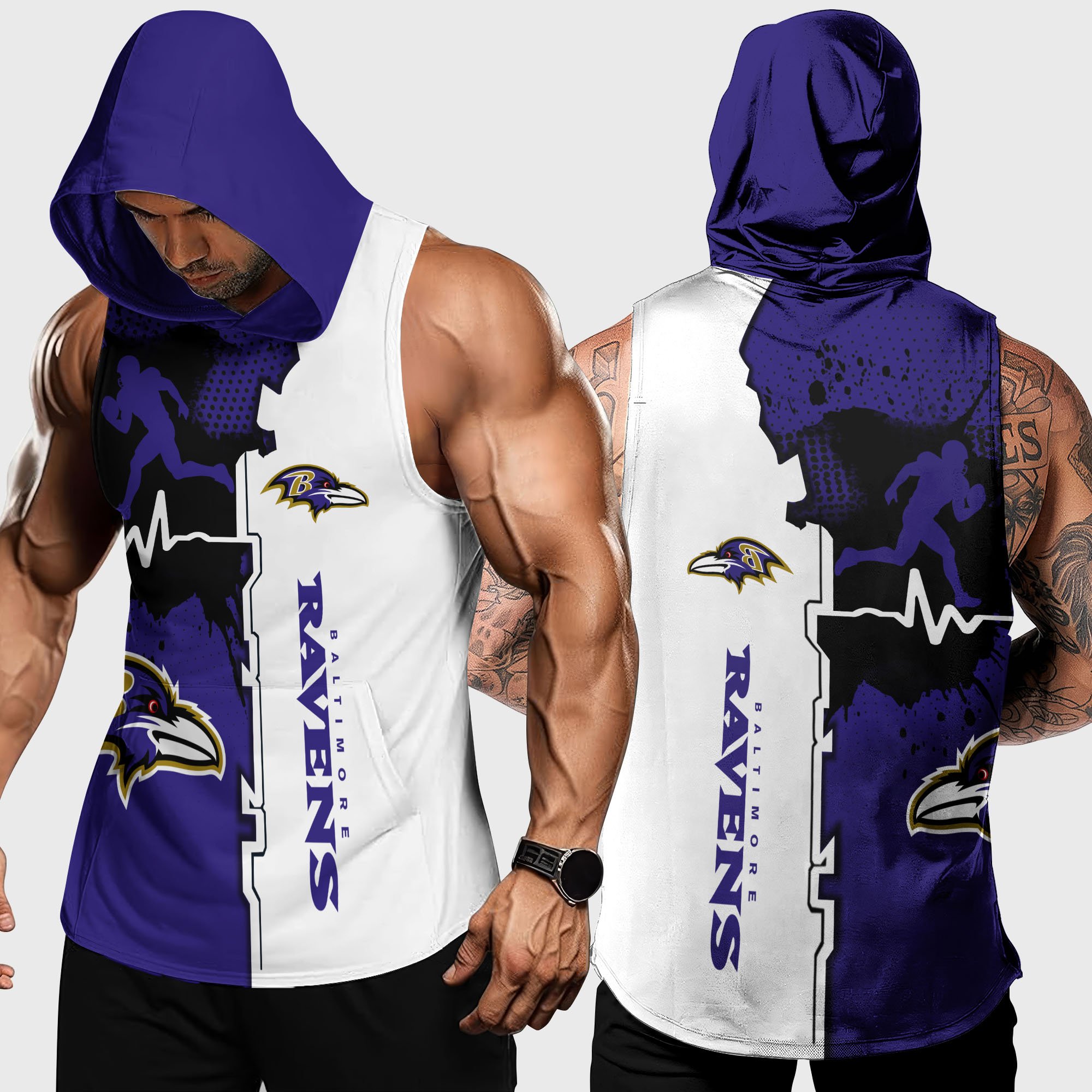 Baltimore Ravens Hoodie Tanktop Custom Your Name, Football Team Hoodie Tanktop, Gift For Football Lovers EHIVM-04101736N