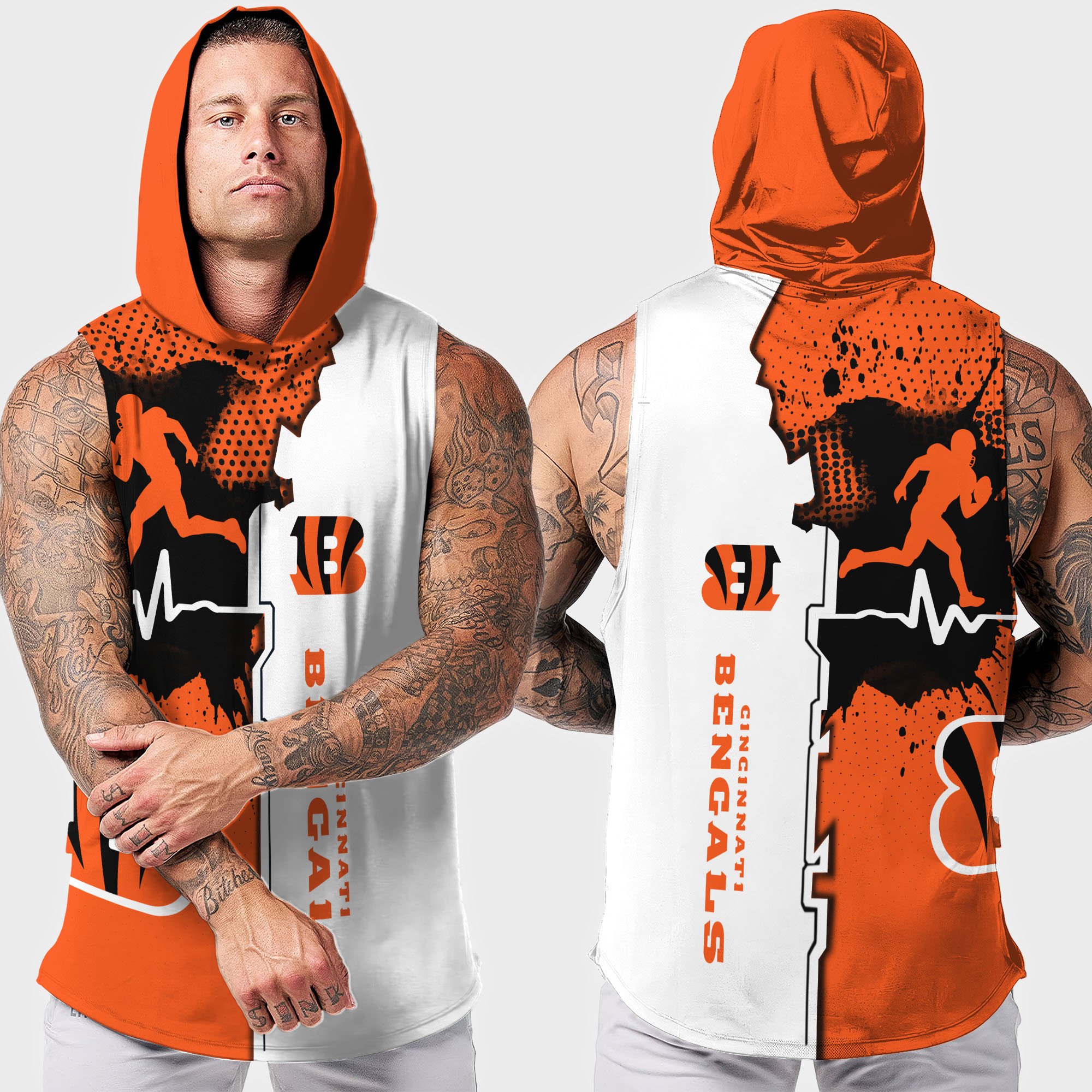 Alternative view of Cincinnati Bengals Hoodie Tanktop Custom Your Name, Football Team Hoodie Tanktop, Gift For Football Lovers EHIVM-04101736N