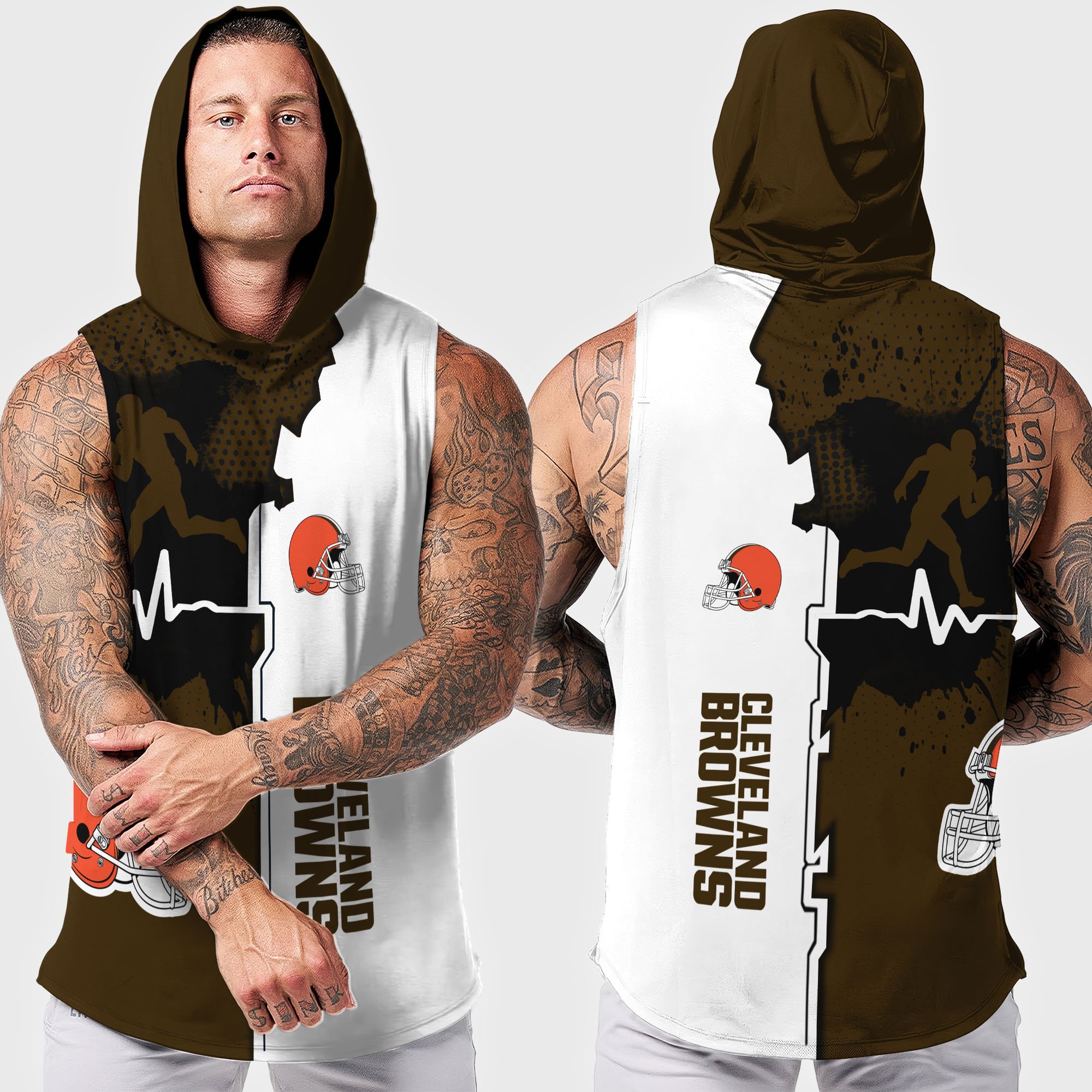 Alternative view of Cleveland Browns Hoodie Tanktop Custom Your Name, Football Team Hoodie Tanktop, Gift For Football Lovers EHIVM-04101736N