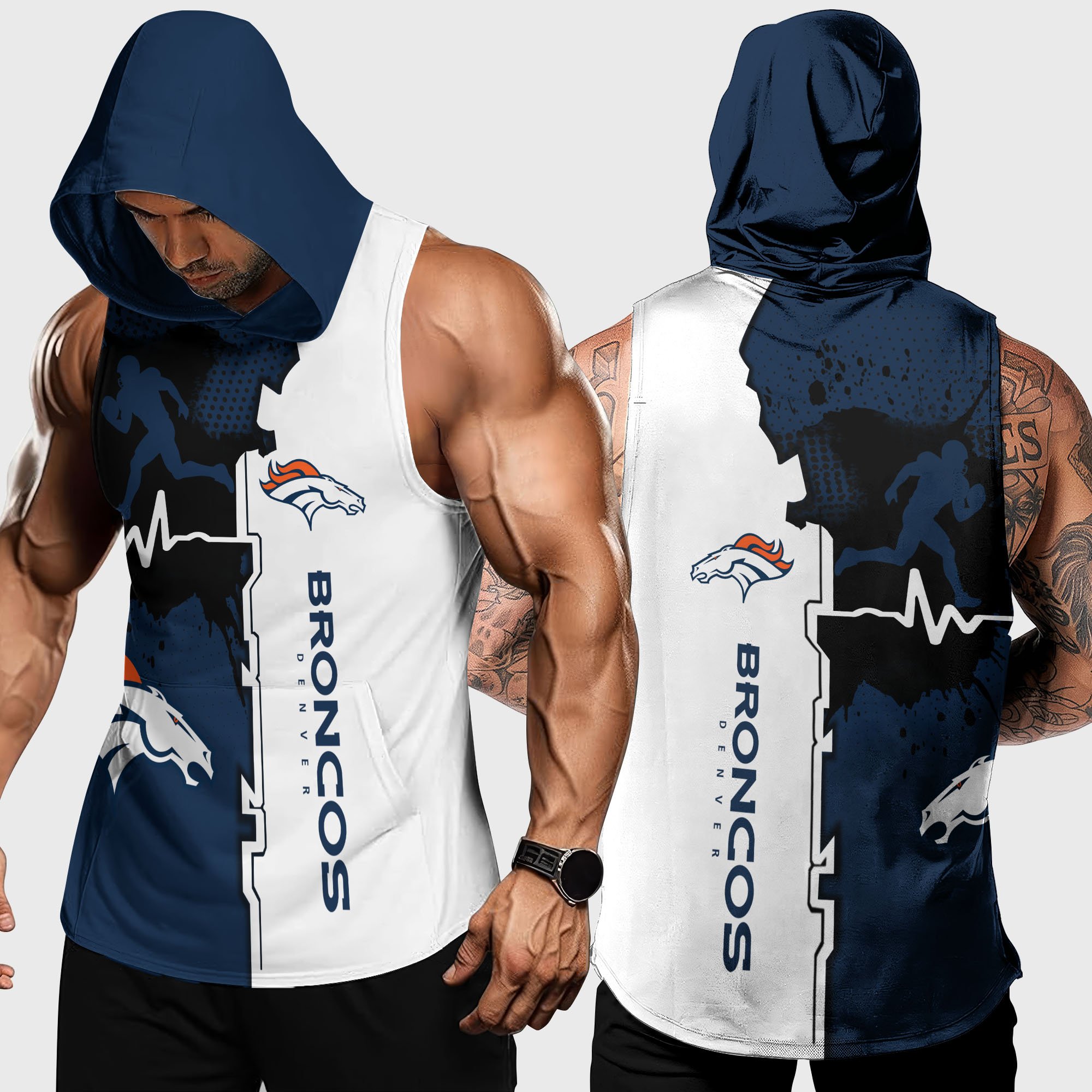 Denver Broncos Hoodie Tanktop Custom Your Name, Football Team Hoodie Tanktop, Gift For Football Lovers EHIVM-04101736N
