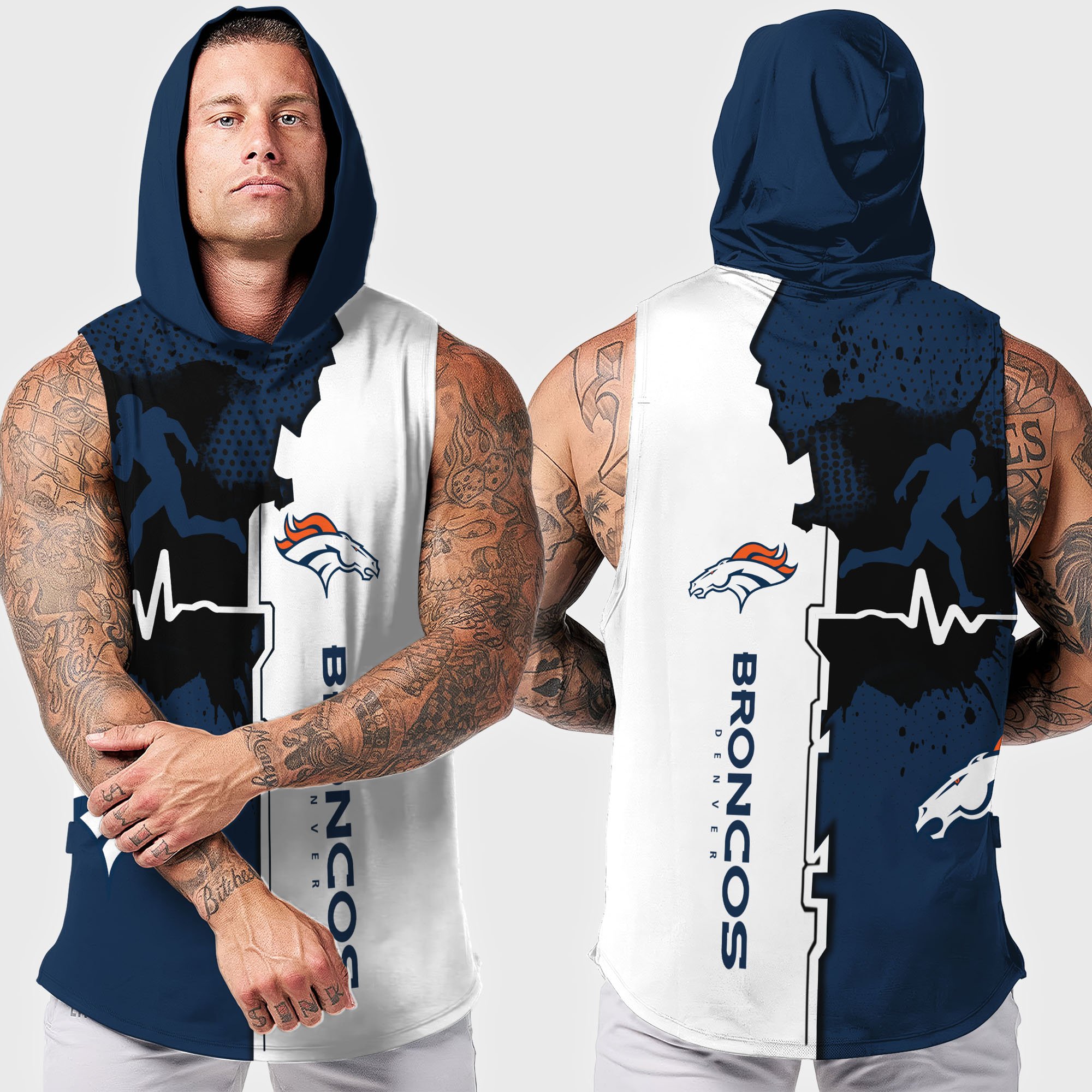 Alternative view of Denver Broncos Hoodie Tanktop Custom Your Name, Football Team Hoodie Tanktop, Gift For Football Lovers EHIVM-04101736N