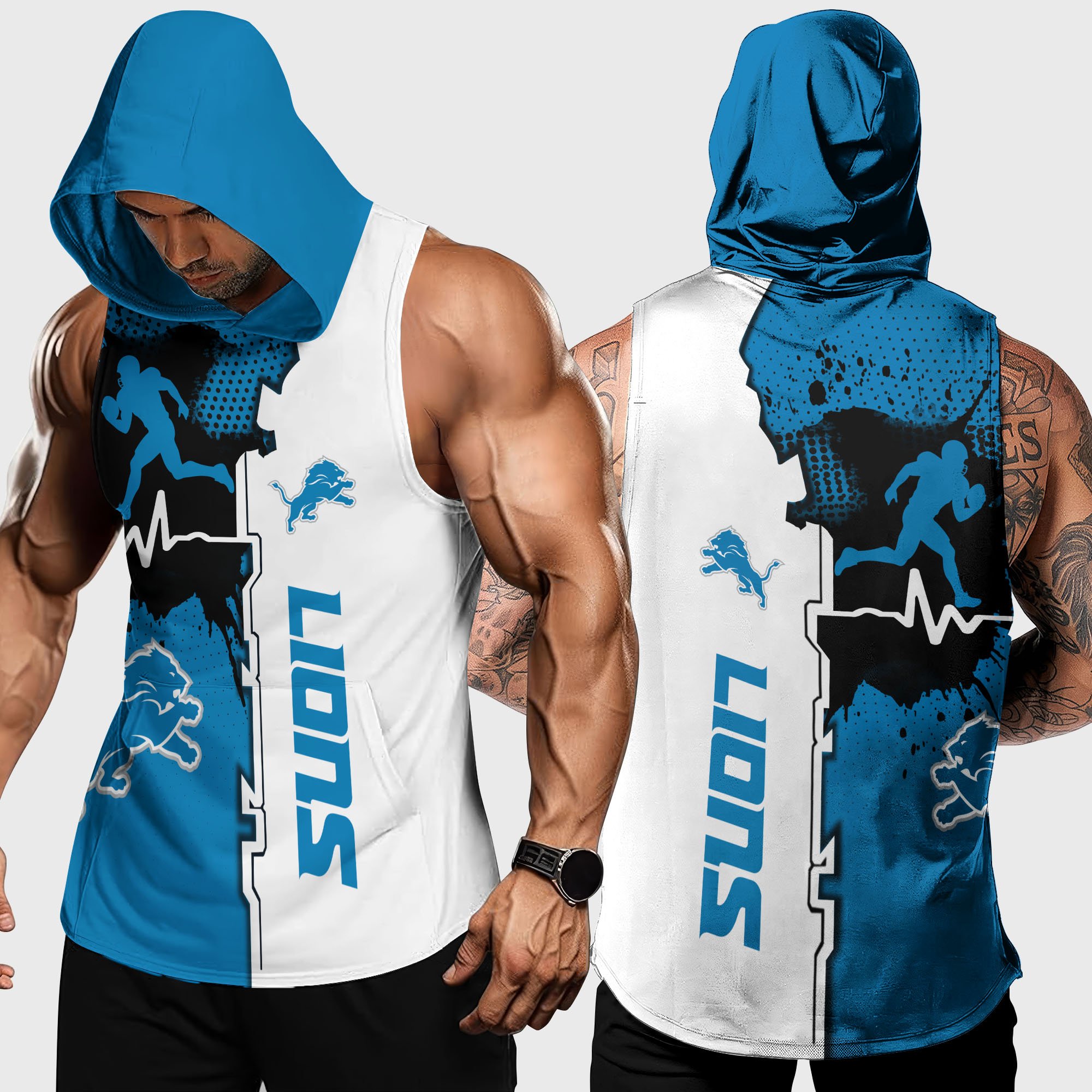 Detroit Lions Hoodie Tanktop Custom Your Name, Football Team Hoodie Tanktop, Gift For Football Lovers EHIVM-04101736N