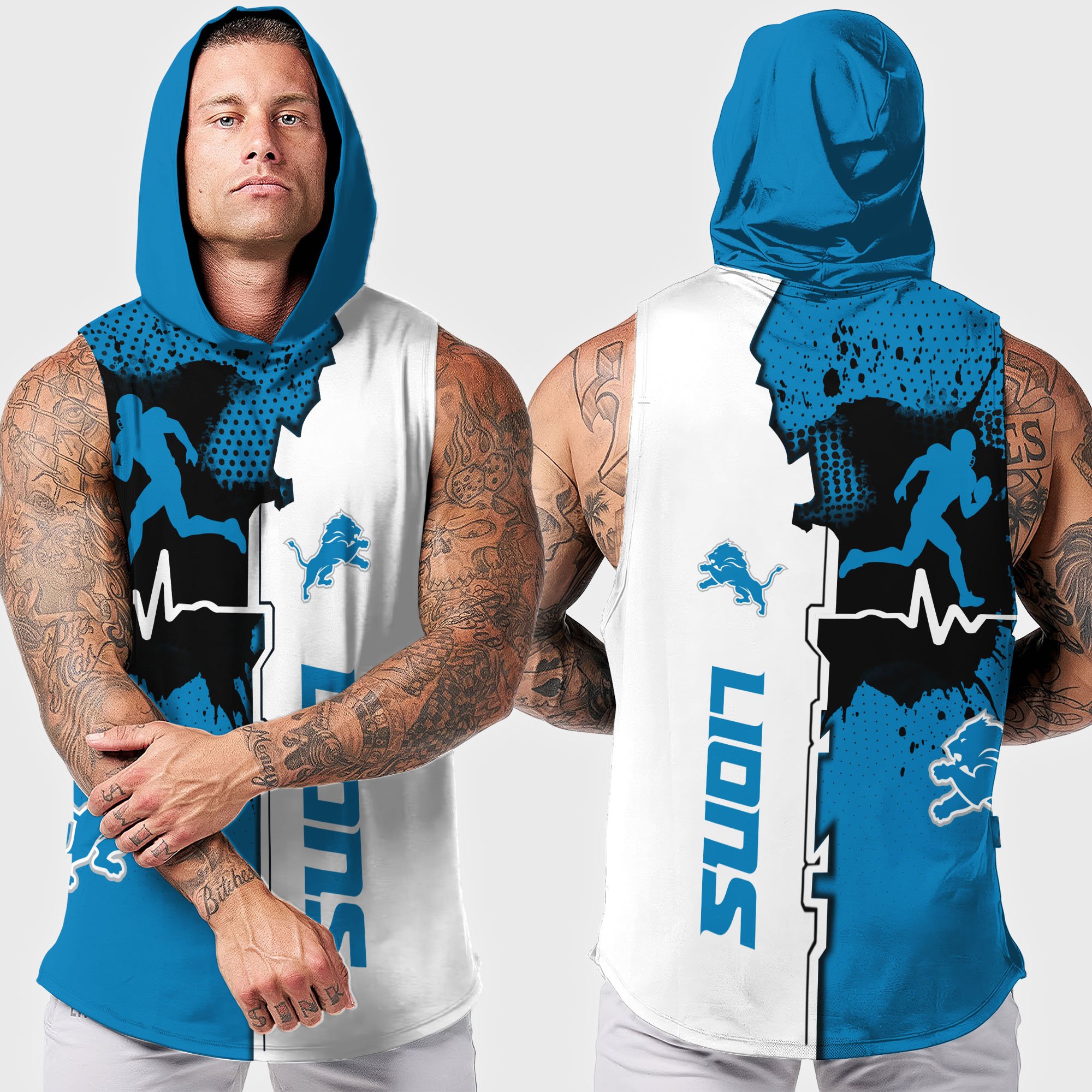 Alternative view of Detroit Lions Hoodie Tanktop Custom Your Name, Football Team Hoodie Tanktop, Gift For Football Lovers EHIVM-04101736N