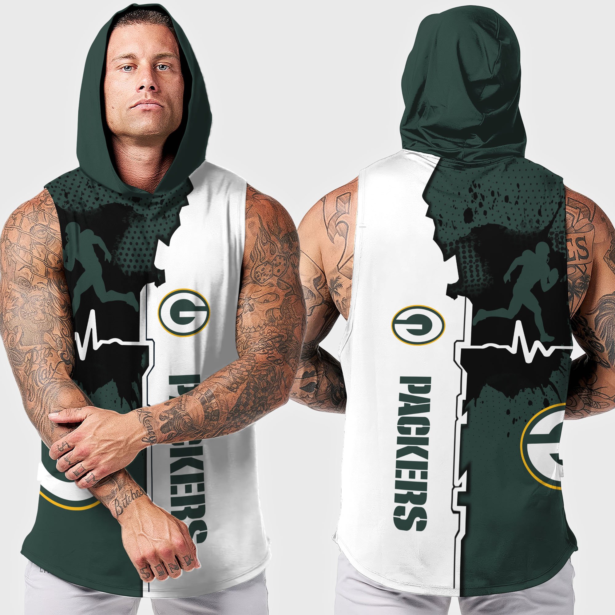 Alternative view of Green Bay Packers Hoodie Tanktop Custom Your Name, Football Team Hoodie Tanktop, Gift For Football Lovers EHIVM-04101736N