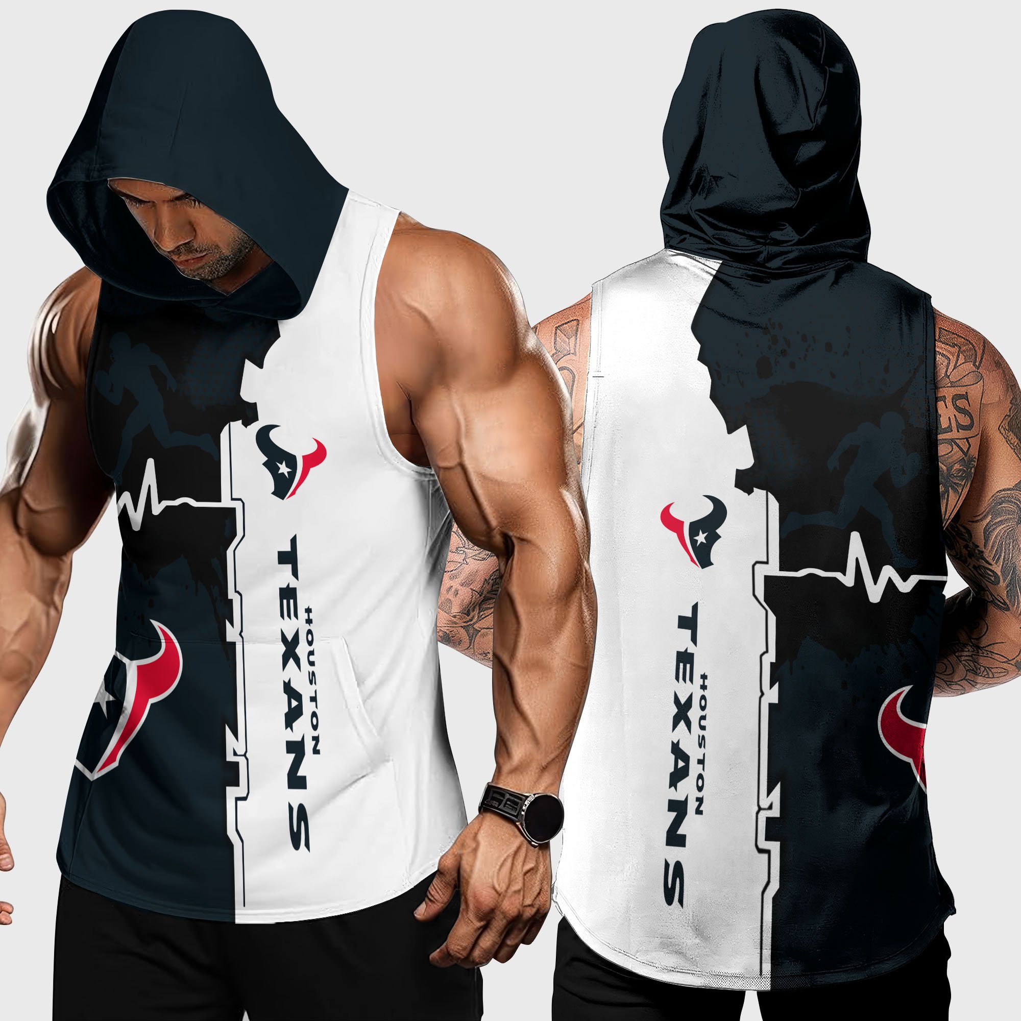 Houston Texans Hoodie Tanktop Custom Your Name, Football Team Hoodie Tanktop, Gift For Football Lovers EHIVM-04101736N