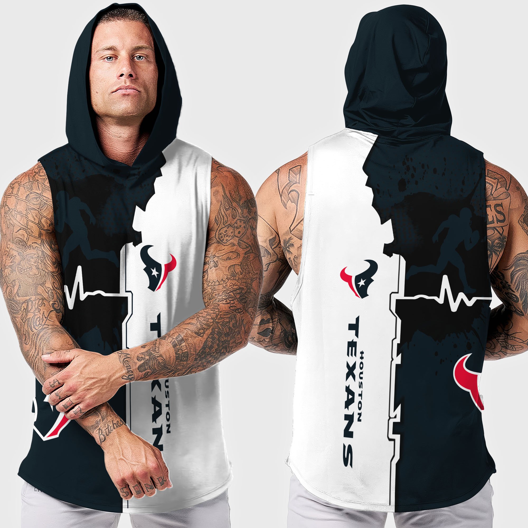 Alternative view of Houston Texans Hoodie Tanktop Custom Your Name, Football Team Hoodie Tanktop, Gift For Football Lovers EHIVM-04101736N