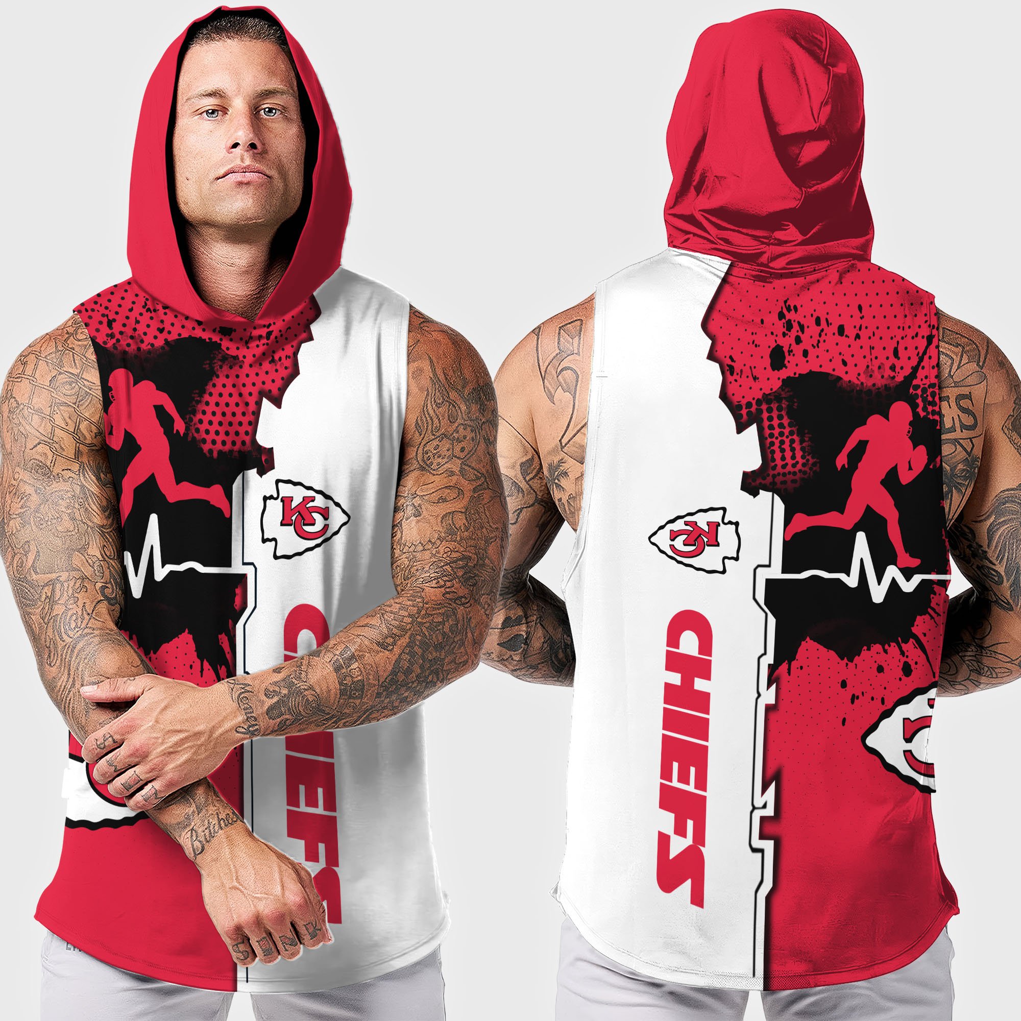 Alternative view of Kansas City Chiefs Hoodie Tanktop Custom Your Name, Football Team Hoodie Tanktop, Gift For Football Lovers EHIVM-04101736N