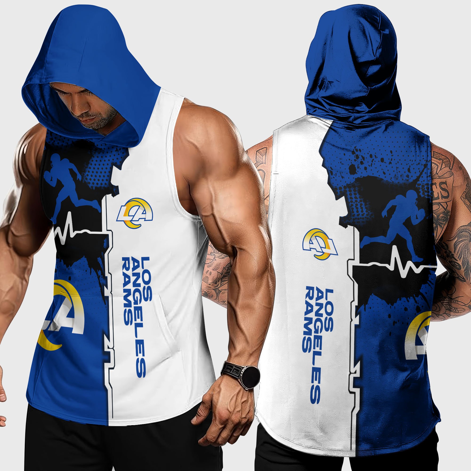 Los Angeles Rams Hoodie Tanktop Custom Your Name, Football Team Hoodie Tanktop, Gift For Football Lovers EHIVM-04101736N