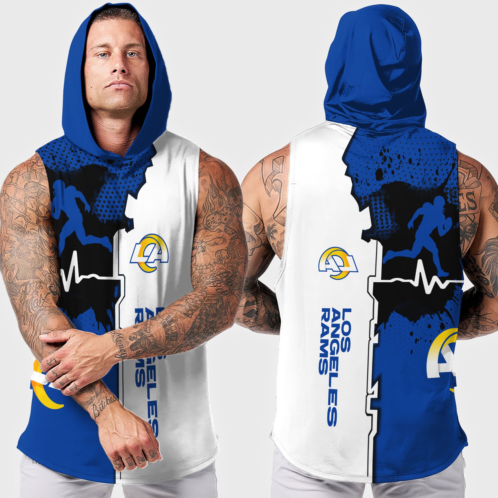 Alternative view of Los Angeles Rams Hoodie Tanktop Custom Your Name, Football Team Hoodie Tanktop, Gift For Football Lovers EHIVM-04101736N