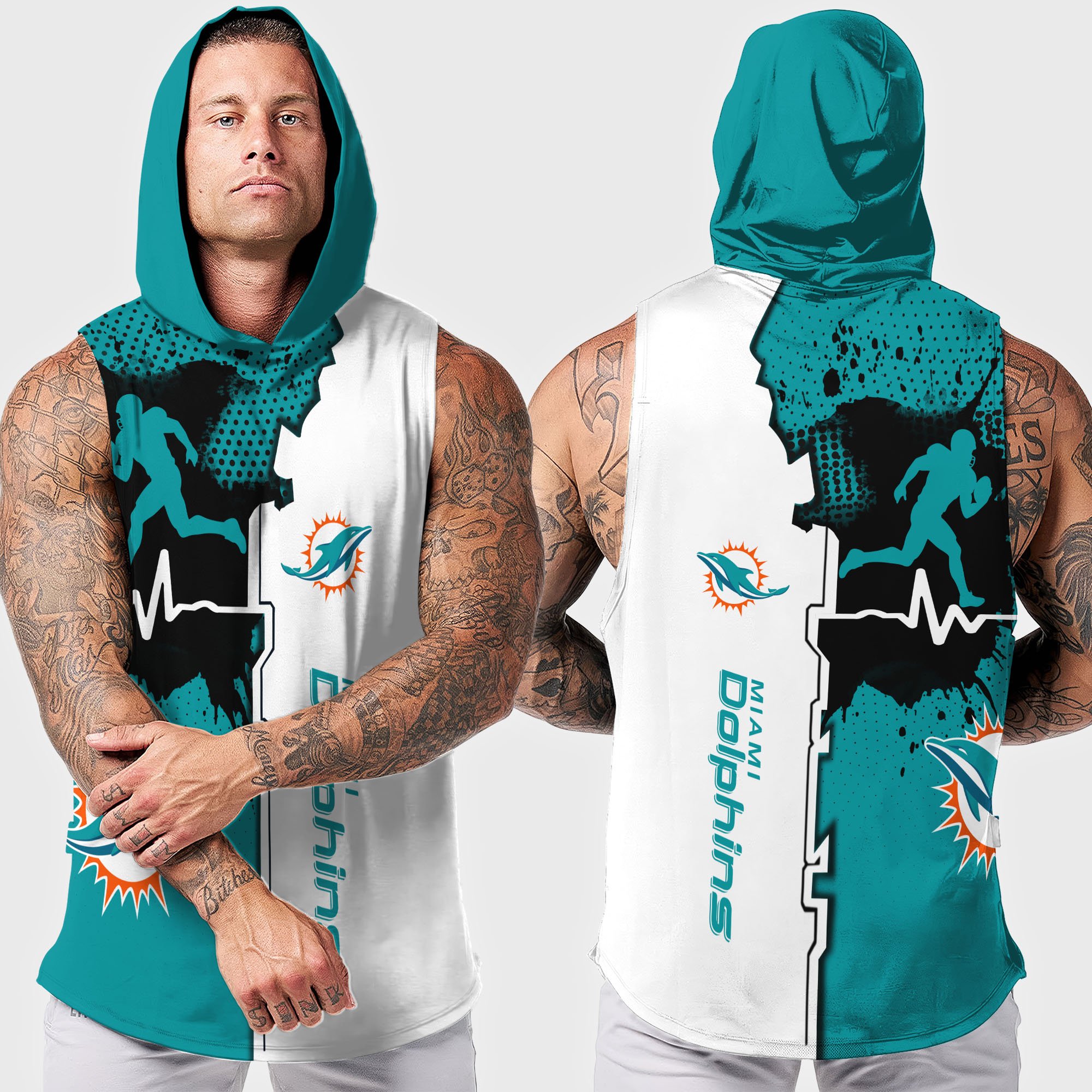 Alternative view of Miami Dolphins Hoodie Tanktop Custom Your Name, Football Team Hoodie Tanktop, Gift For Football Lovers EHIVM-04101736N