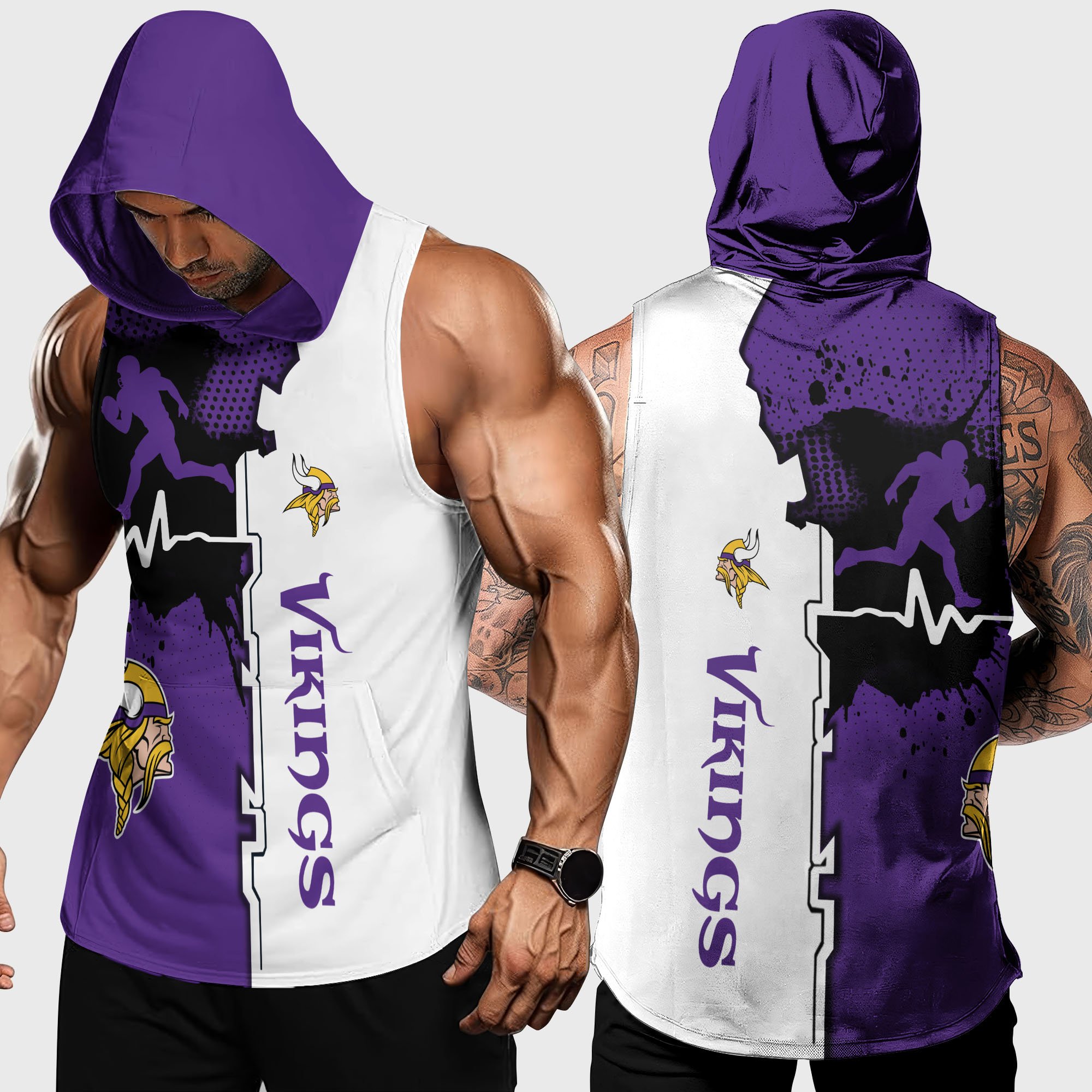 Minnesota Vikings Hoodie Tanktop Custom Your Name, Football Team Hoodie Tanktop, Gift For Football Lovers EHIVM-04101736N