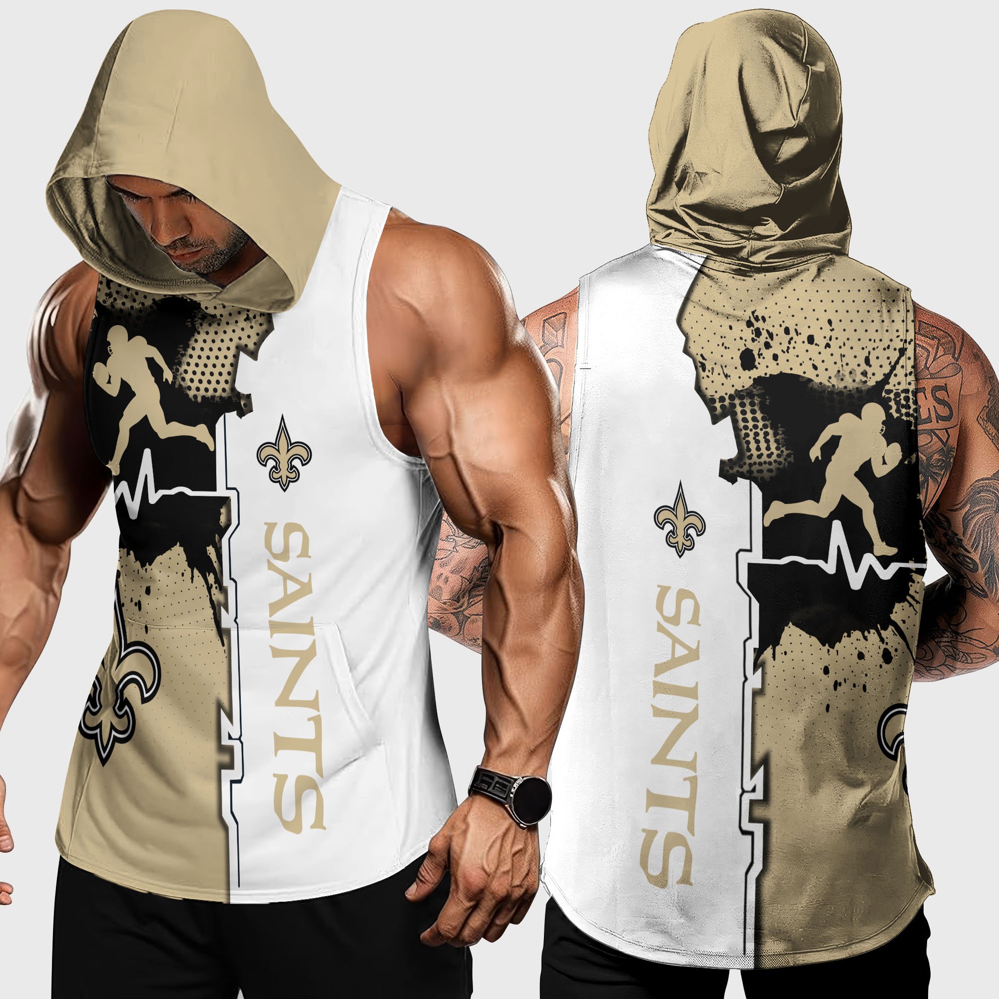 New Orleans Saints Hoodie Tanktop Custom Your Name, Football Team Hoodie Tanktop, Gift For Football Lovers EHIVM-04101736N