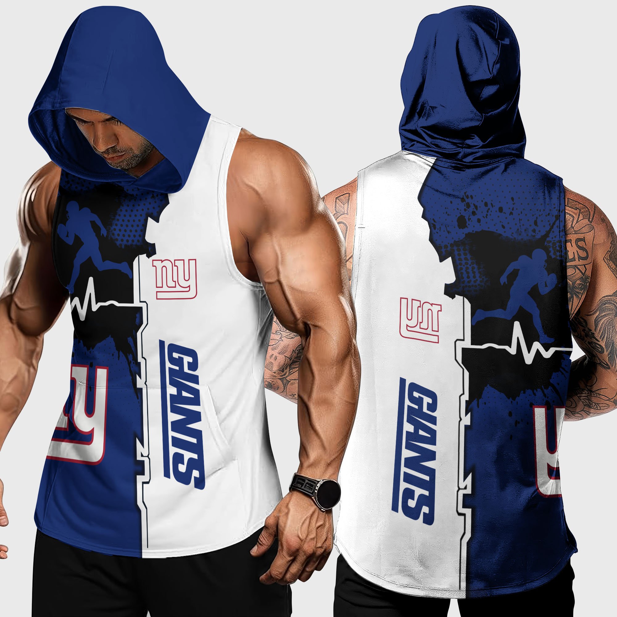 New York Giants Hoodie Tanktop Custom Your Name, Football Team Hoodie Tanktop, Gift For Football Lovers EHIVM-04101736N