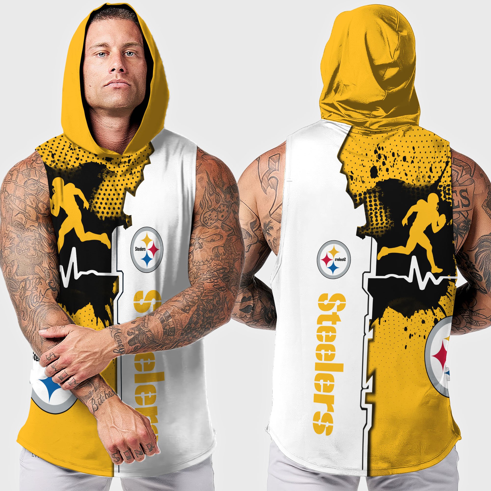 Alternative view of Pittsburgh Steelers Hoodie Tanktop Custom Your Name, Football Team Hoodie Tanktop, Gift For Football Lovers EHIVM-04101736N